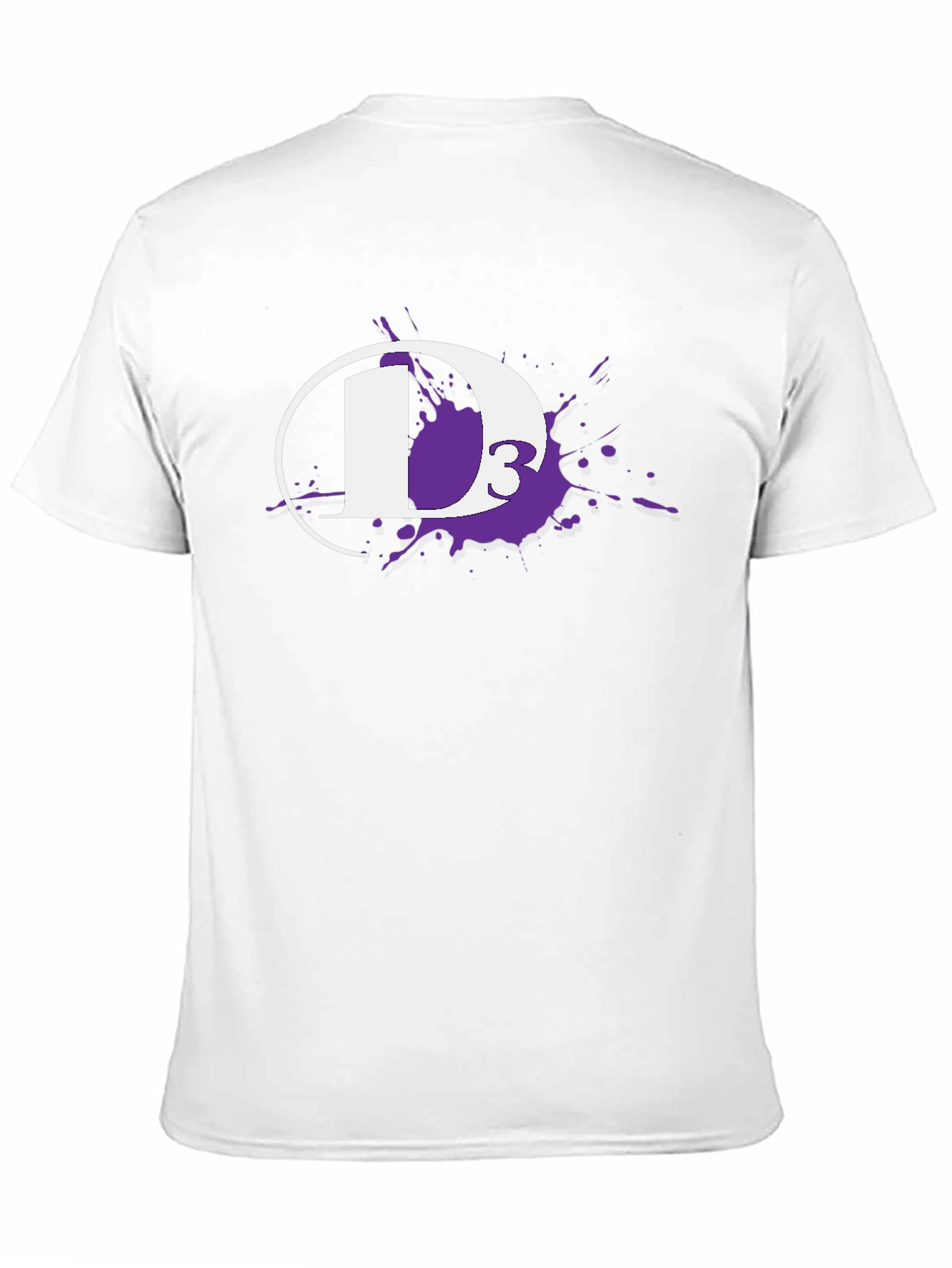 D3 White Ink Splatter Black T-Shirt