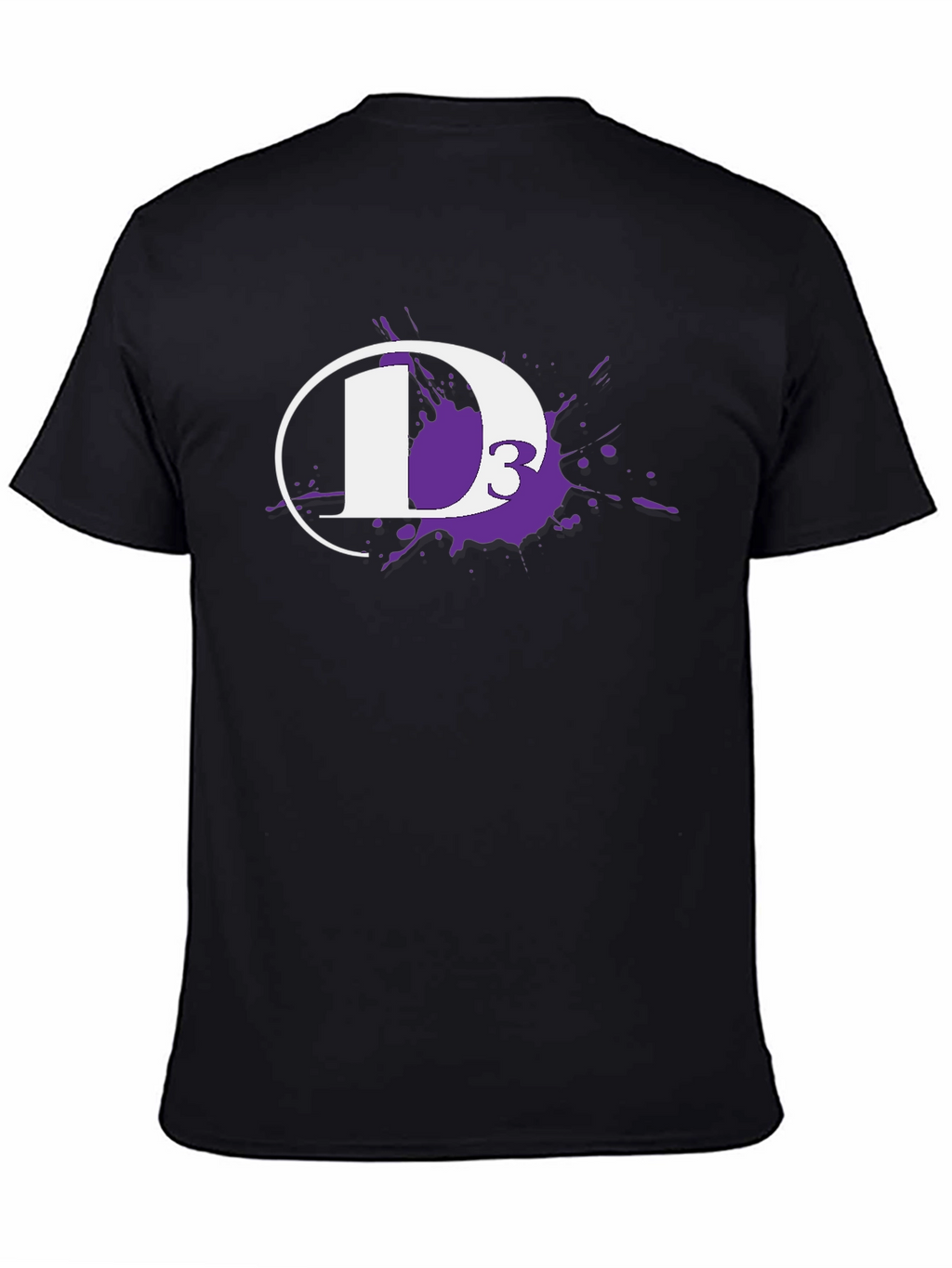 D3 White Ink Splatter Black T-Shirt