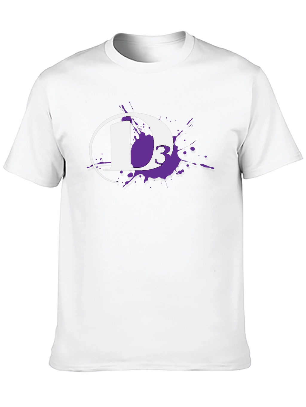 D3 White Ink Splatter Black T-Shirt