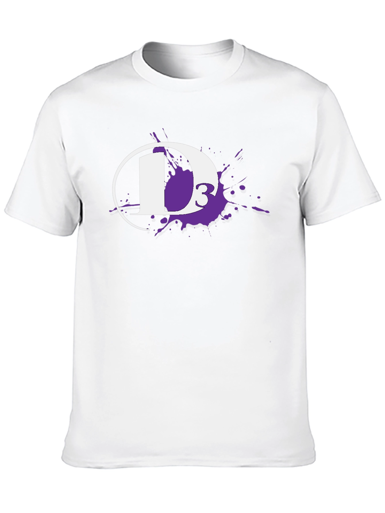 D3 White Ink Splatter Black T-Shirt