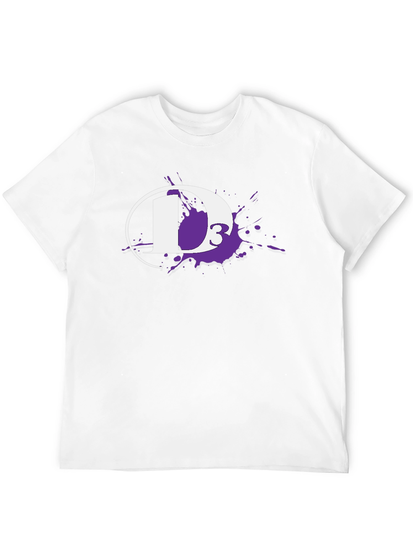 D3 White Ink Splatter Black T-Shirt