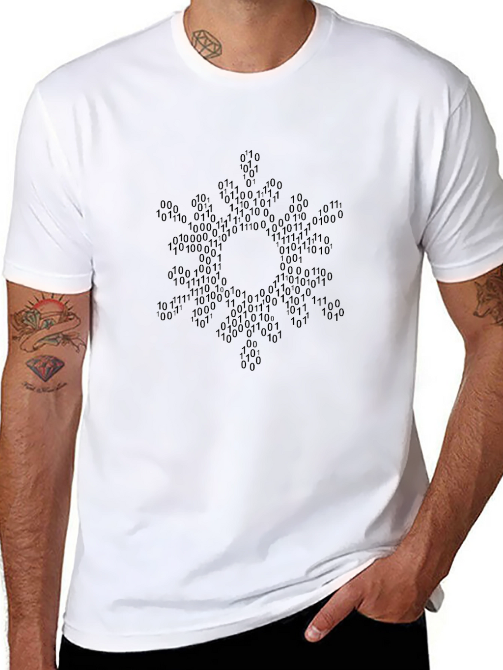 Binary Code Star T-Shirt - Geek Chic