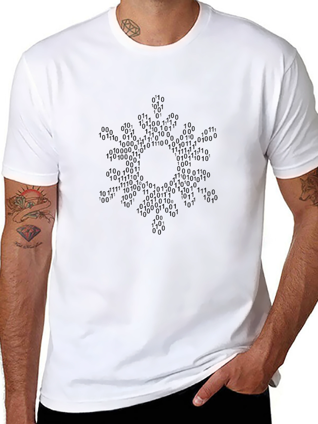 Binary Code Star T-Shirt - Geek Chic