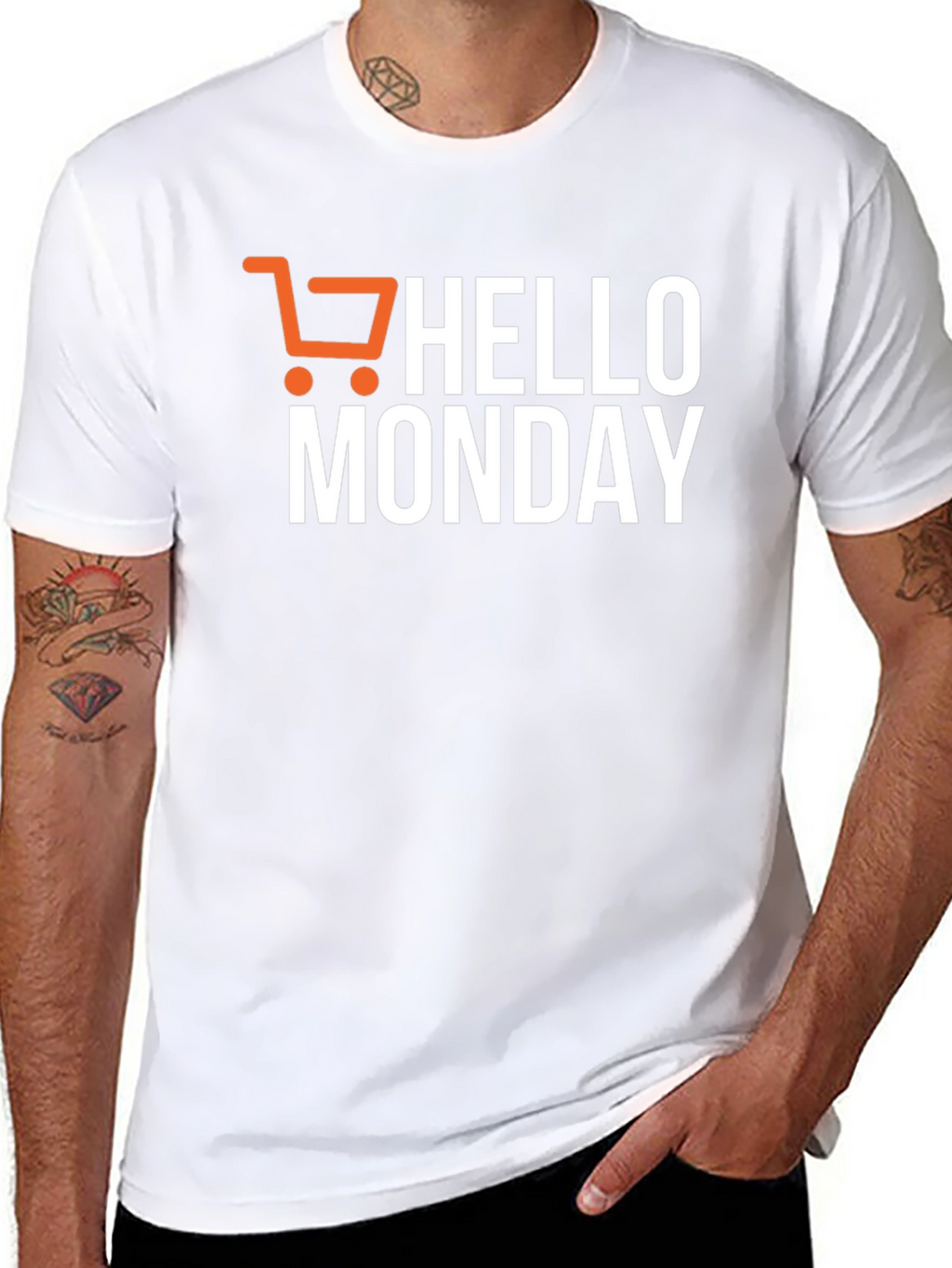 Hello Monday Black Graphic Tee Shirt