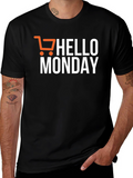 Hello Monday Black Graphic Tee Shirt