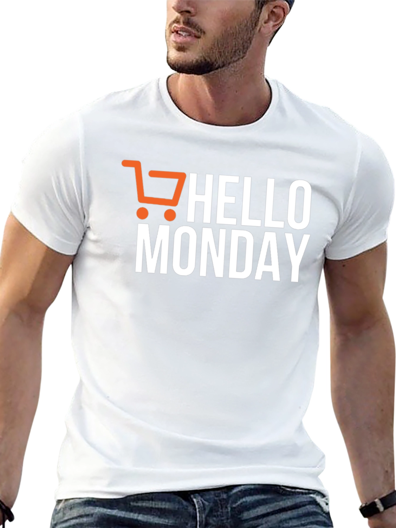 Hello Monday Black Graphic Tee Shirt