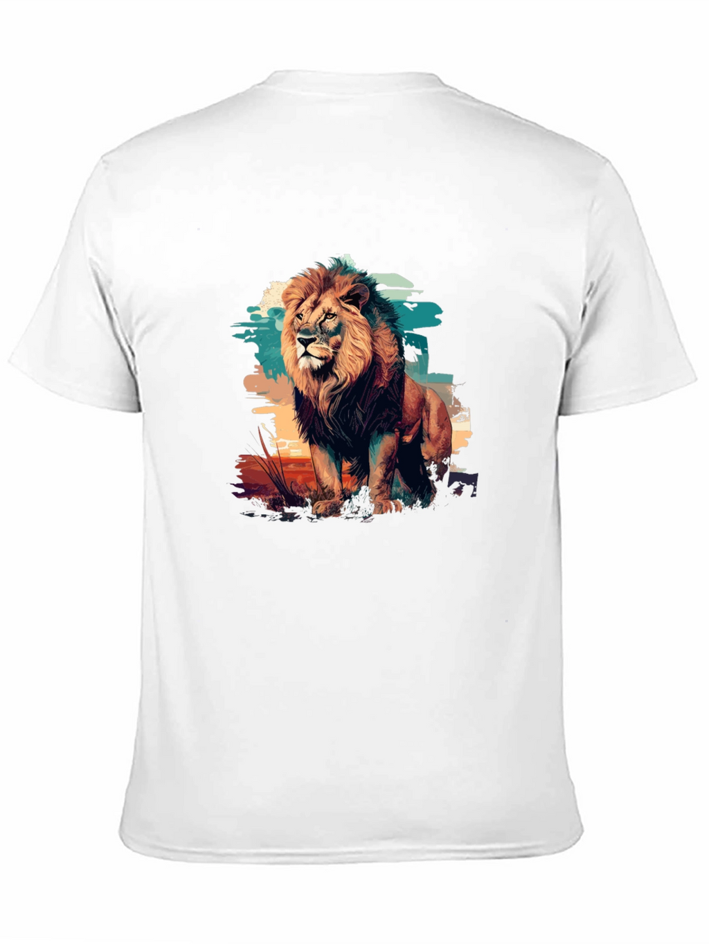 Lion Graphic Print Black T-Shirt