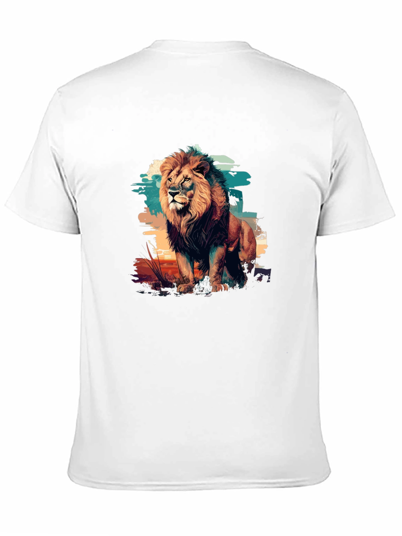 Lion Graphic Print Black T-Shirt