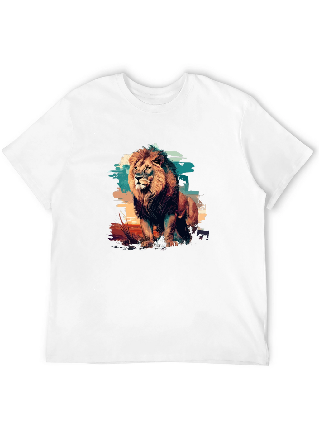 Lion Graphic Print Black T-Shirt