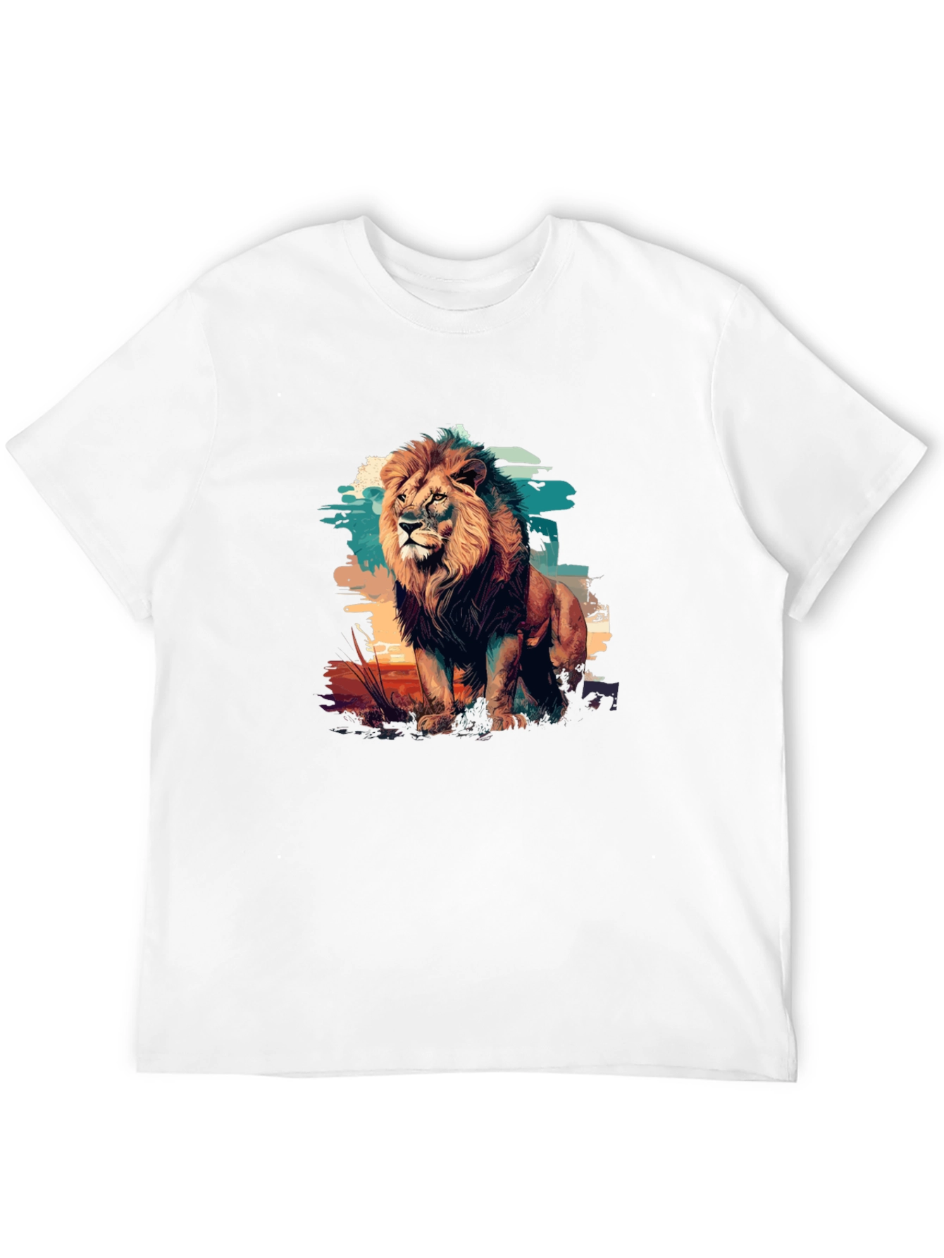 Lion Graphic Print Black T-Shirt