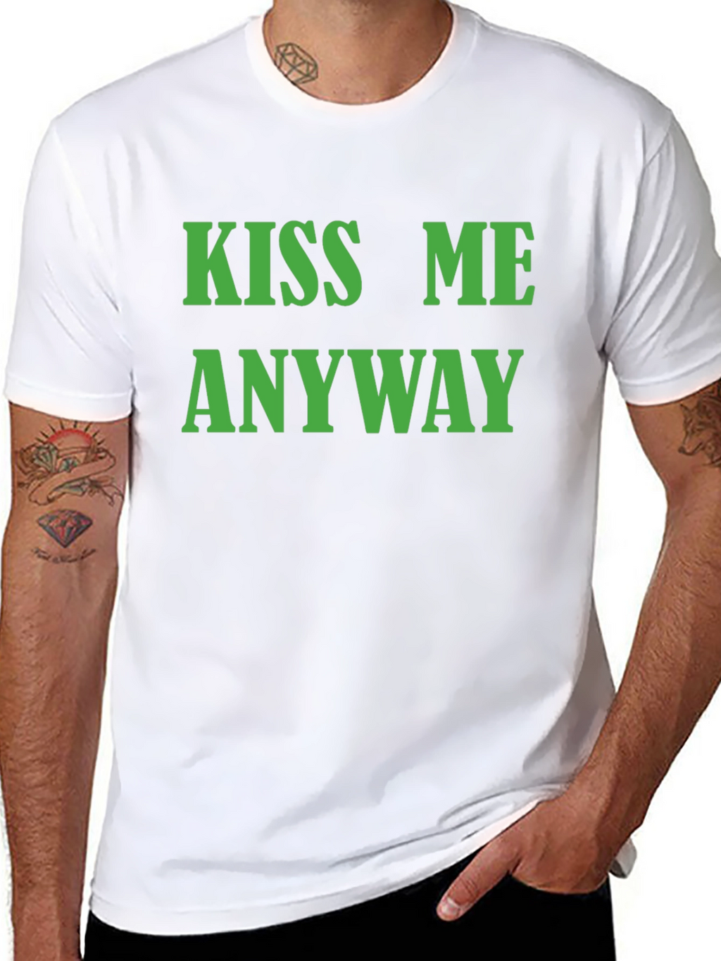 Kiss Me Anyway T-Shirt - Black Graphic Tee