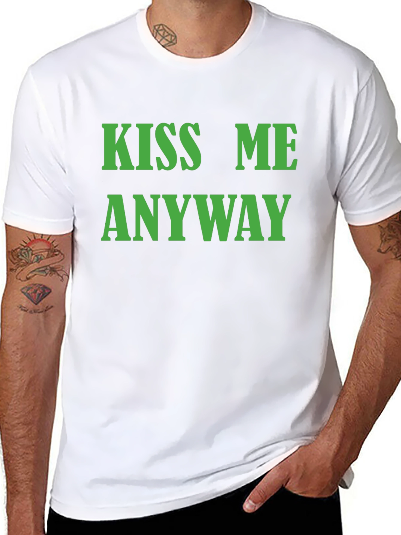 Kiss Me Anyway T-Shirt - Black Graphic Tee