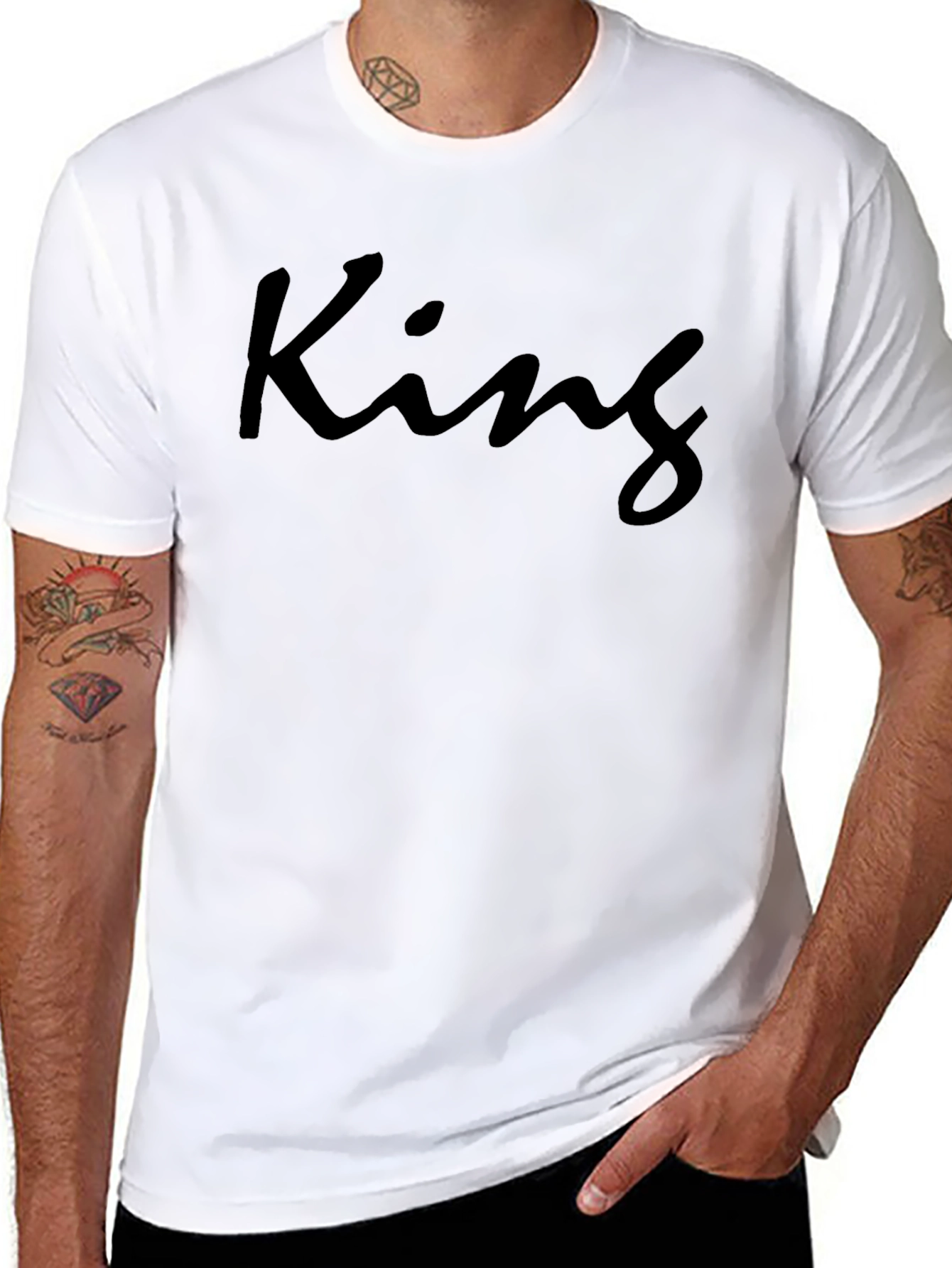 King Graphic T-Shirt - Modern Crew Neck Tee