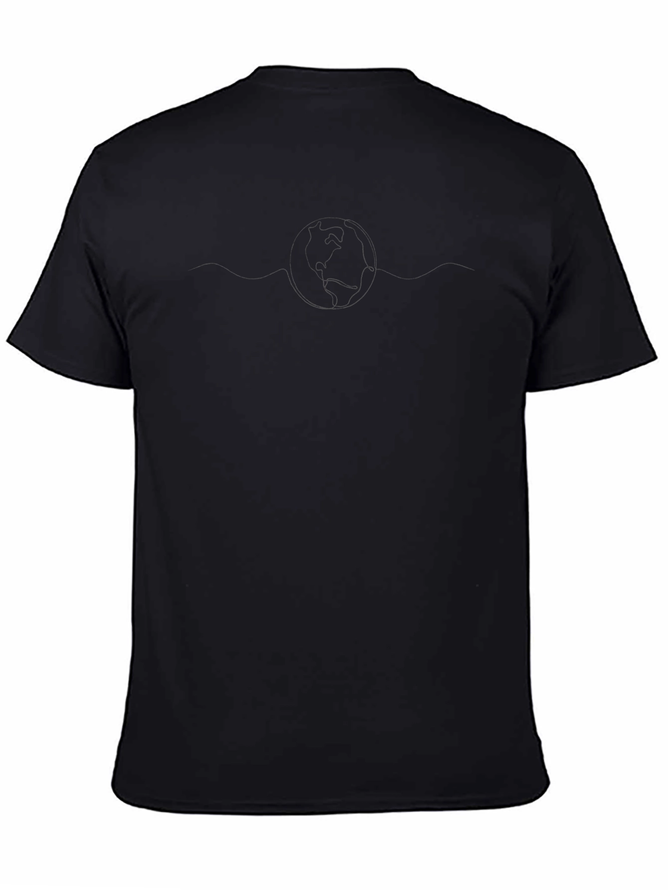 Earth One Line Black T-Shirt