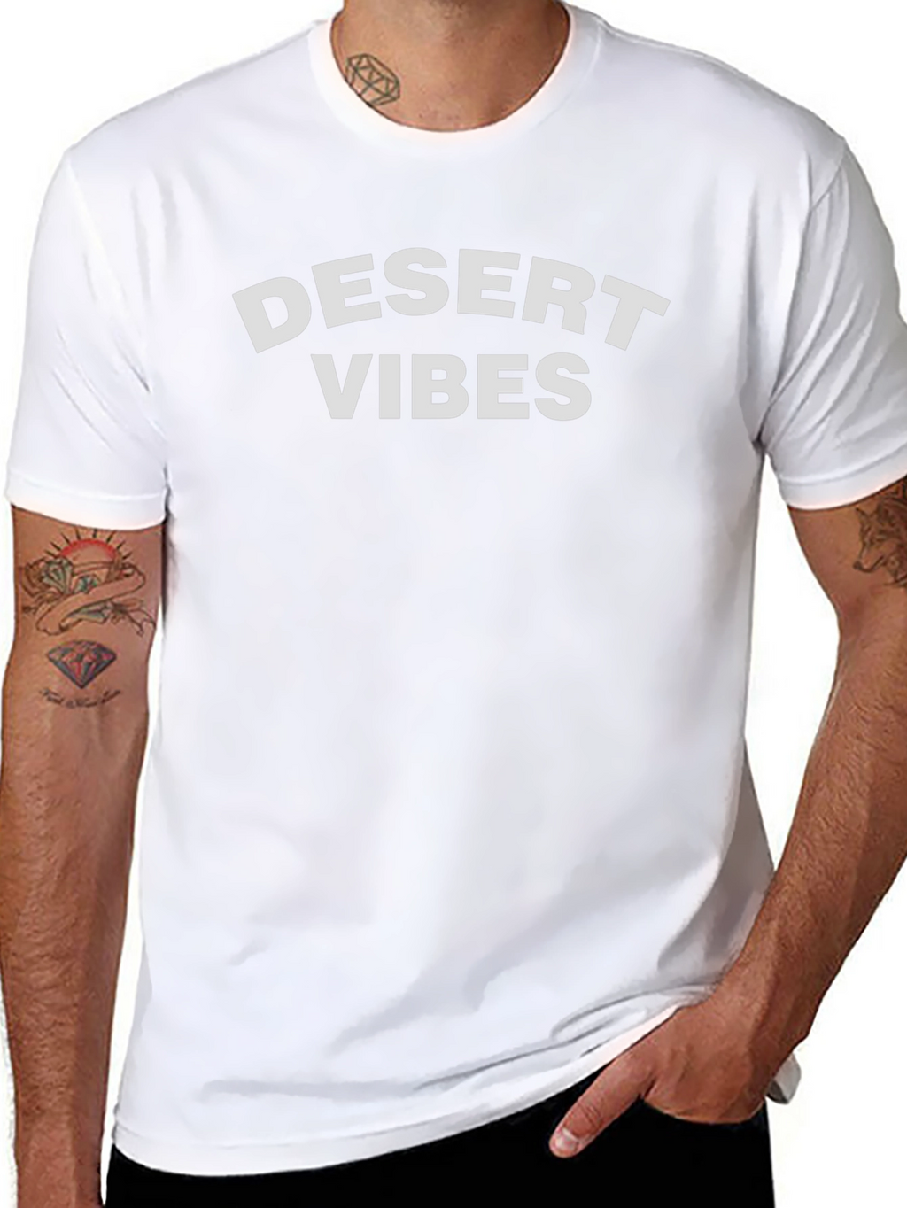 Desert Vibes Graphic Tee - Black Cotton T-Shirt