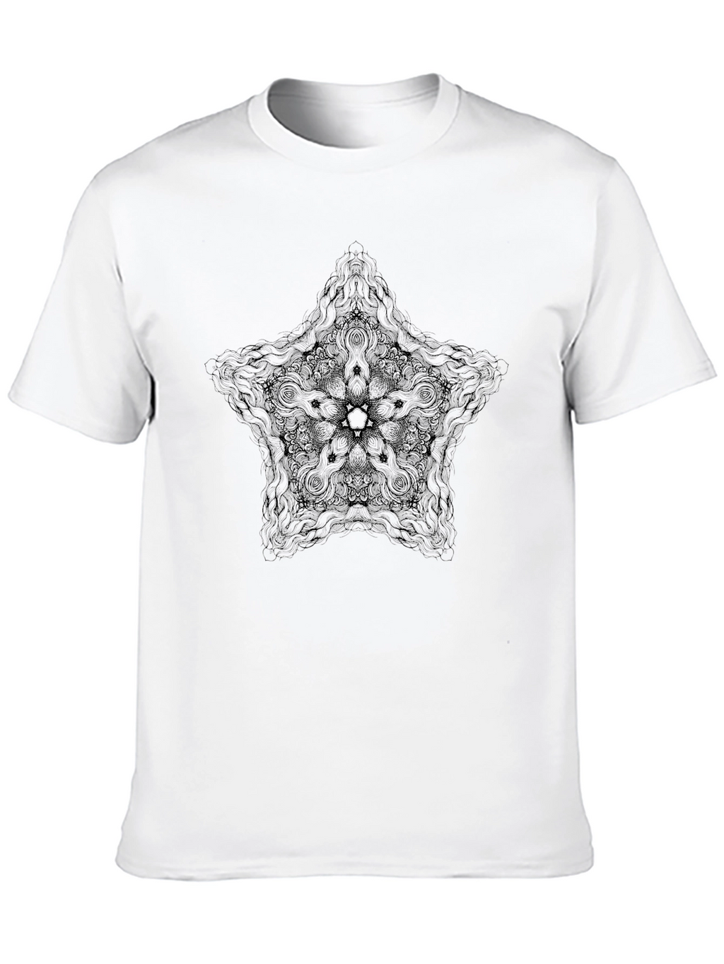 Black Star Mandala Graphic Tee - Mens Fashion