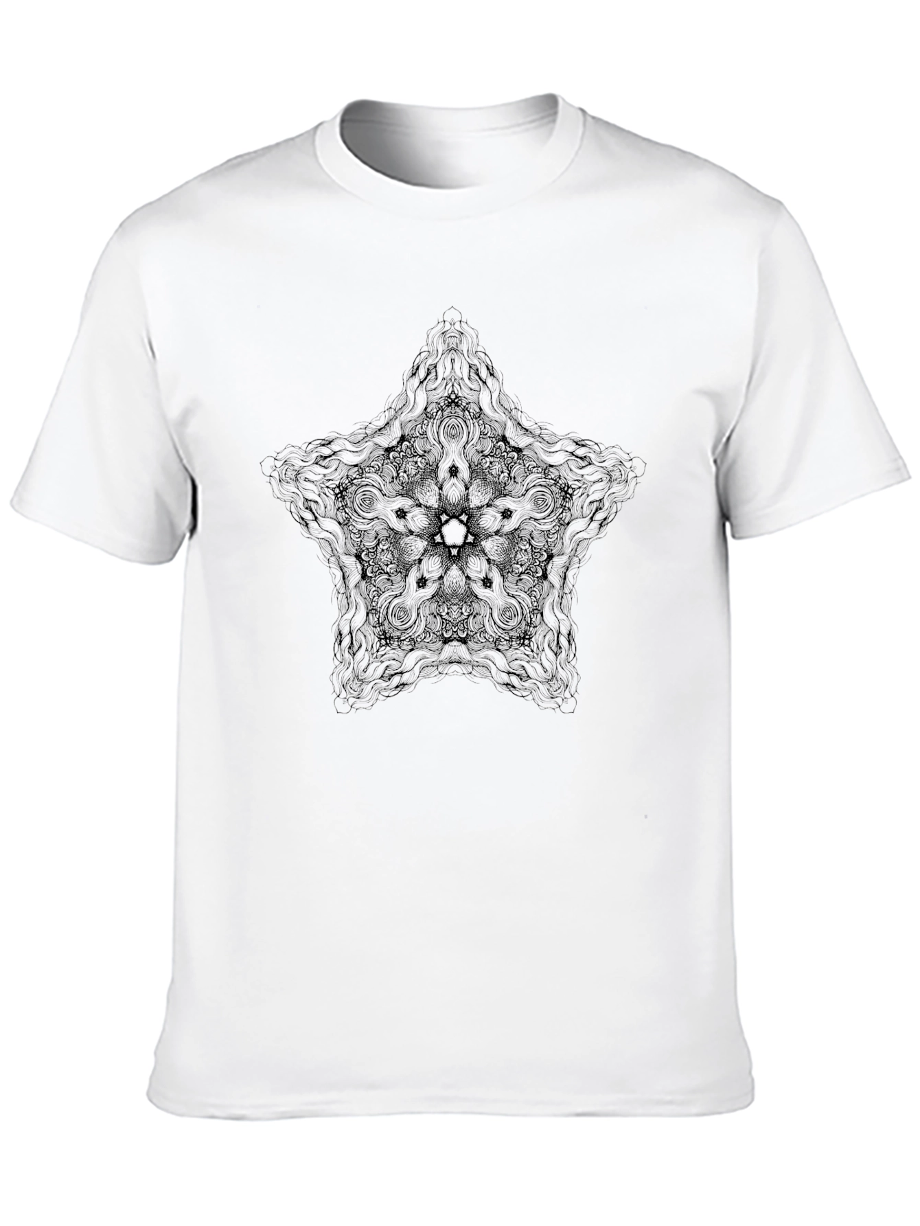 Black Star Mandala Graphic Tee - Mens Fashion