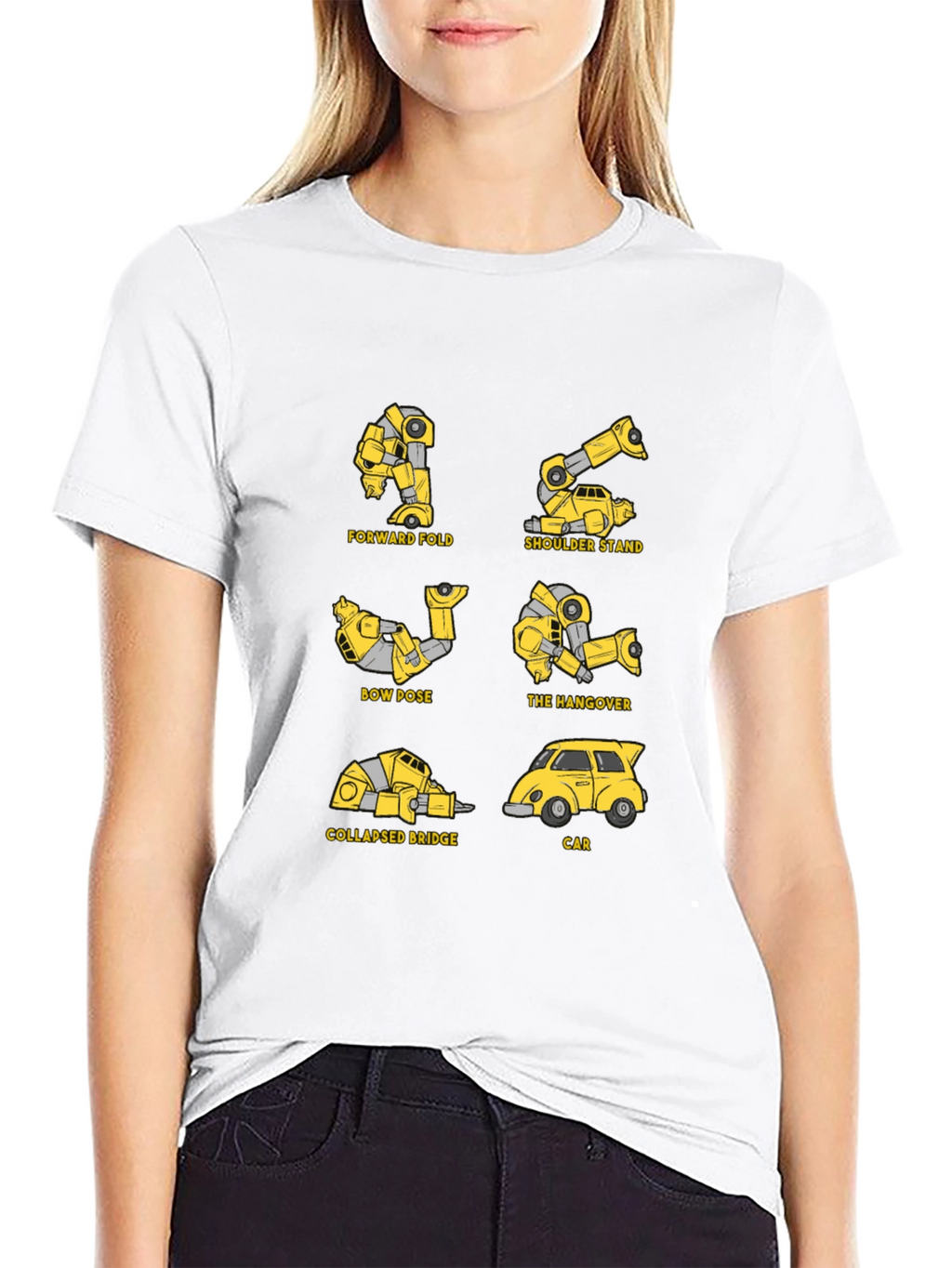 Yoga Transformer T-Shirt - Unique Robot Poses