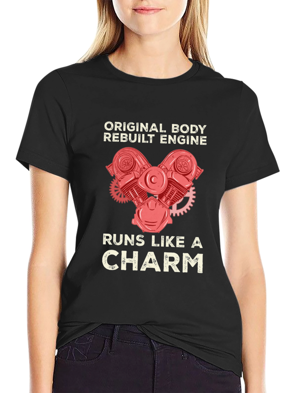Original Body Rebuilt Engine Black T-Shirt