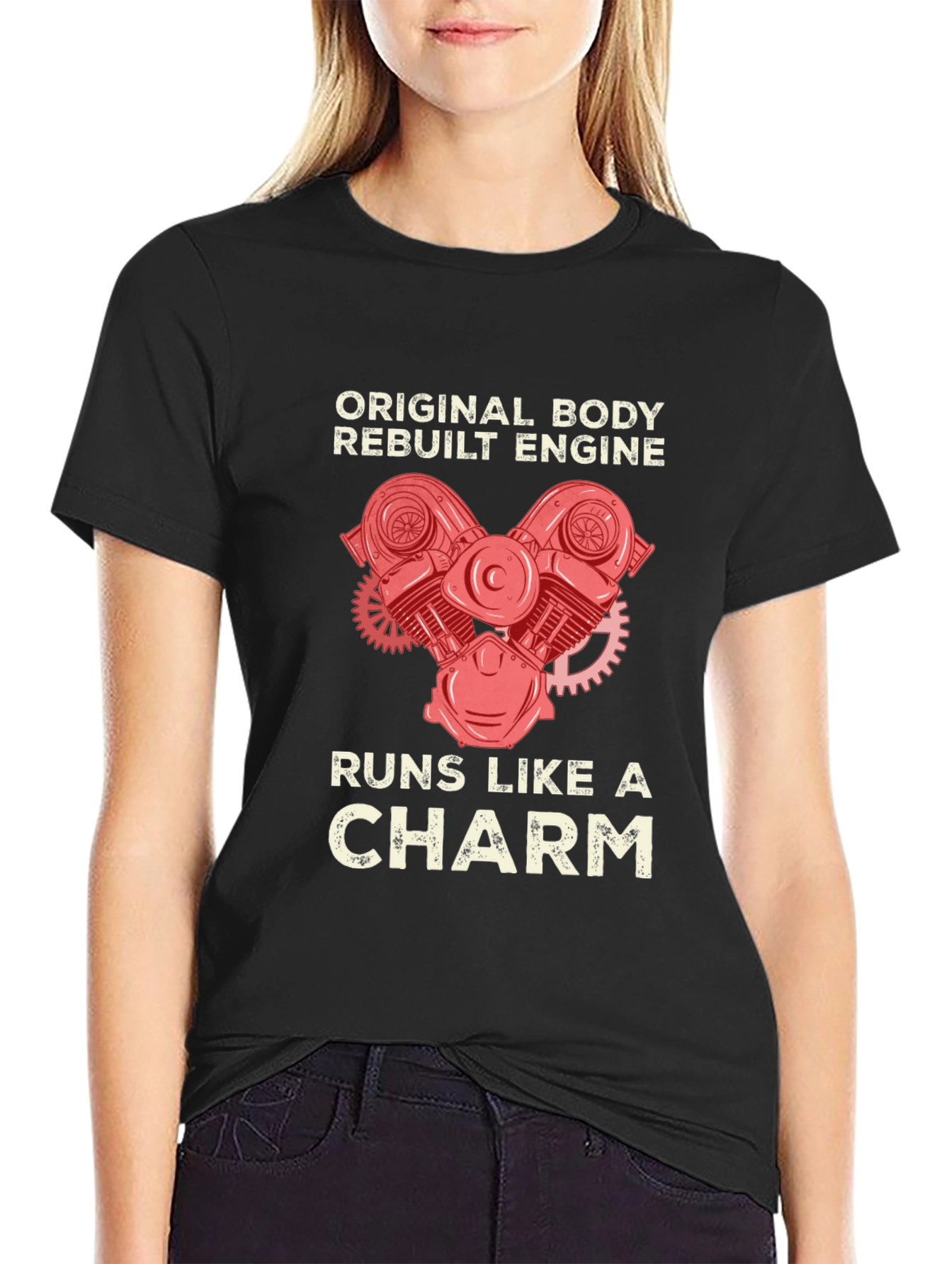 Original Body Rebuilt Engine Black T-Shirt