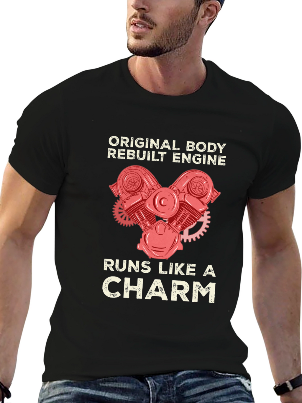 Original Body Rebuilt Engine Black T-Shirt