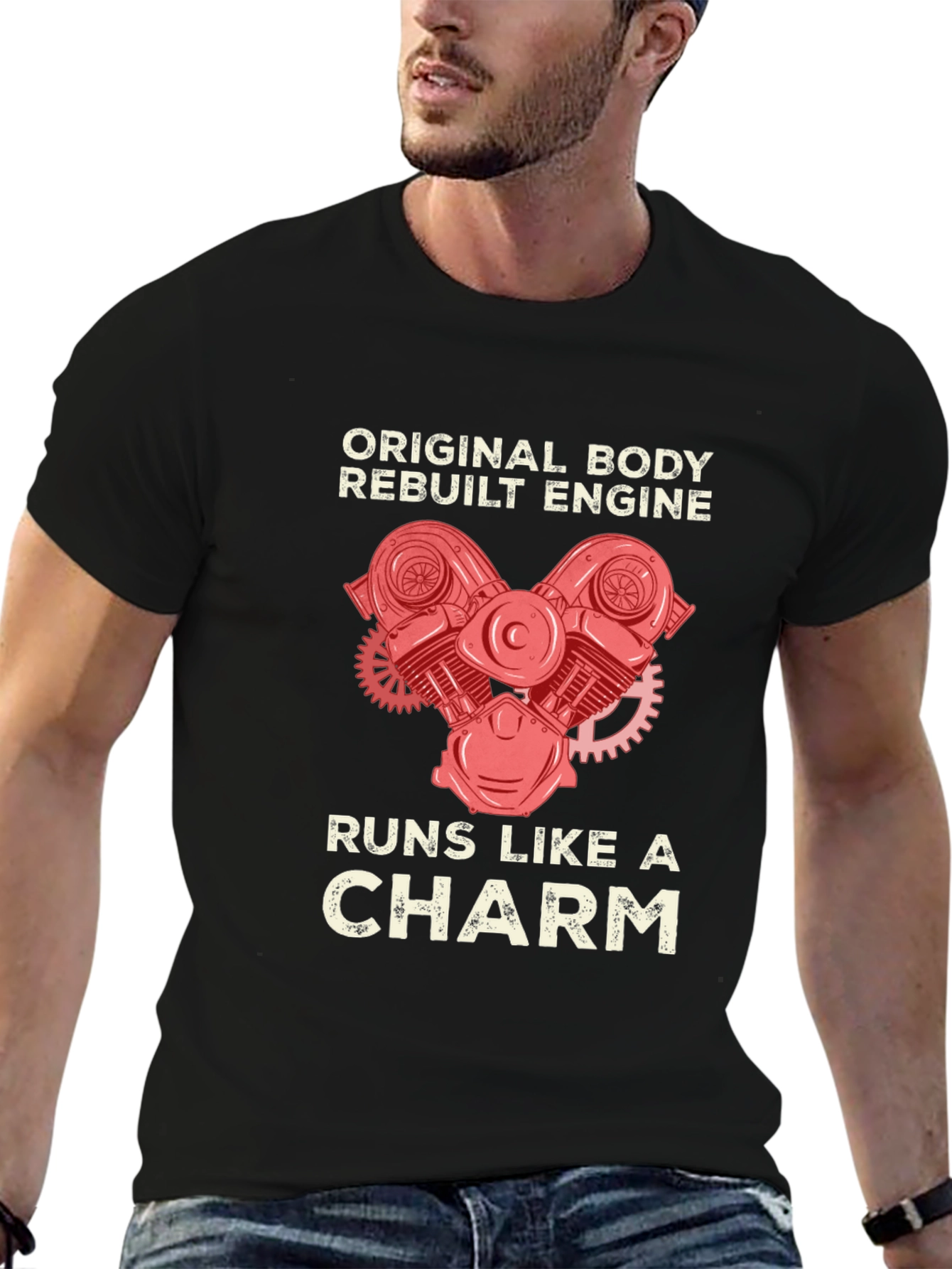 Original Body Rebuilt Engine Black T-Shirt