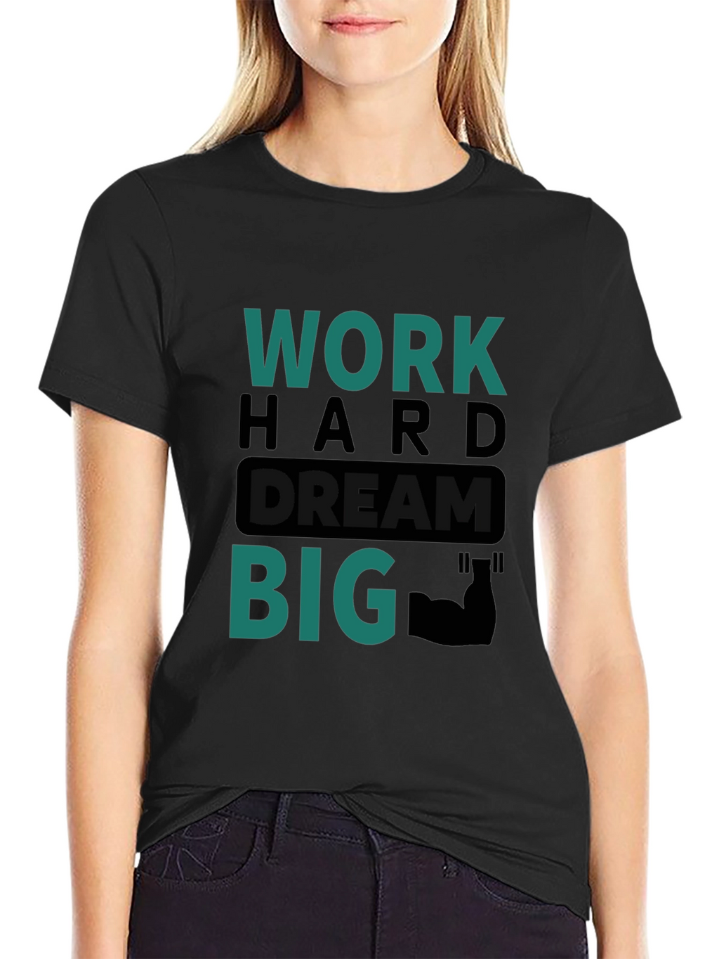 Work Hard Dream Big Graphic Tee - Black