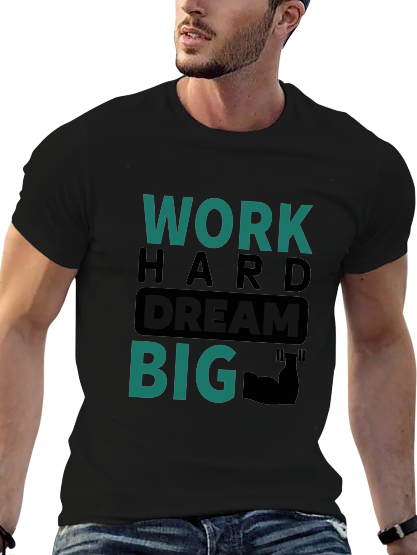 Work Hard Dream Big Graphic Tee - Black