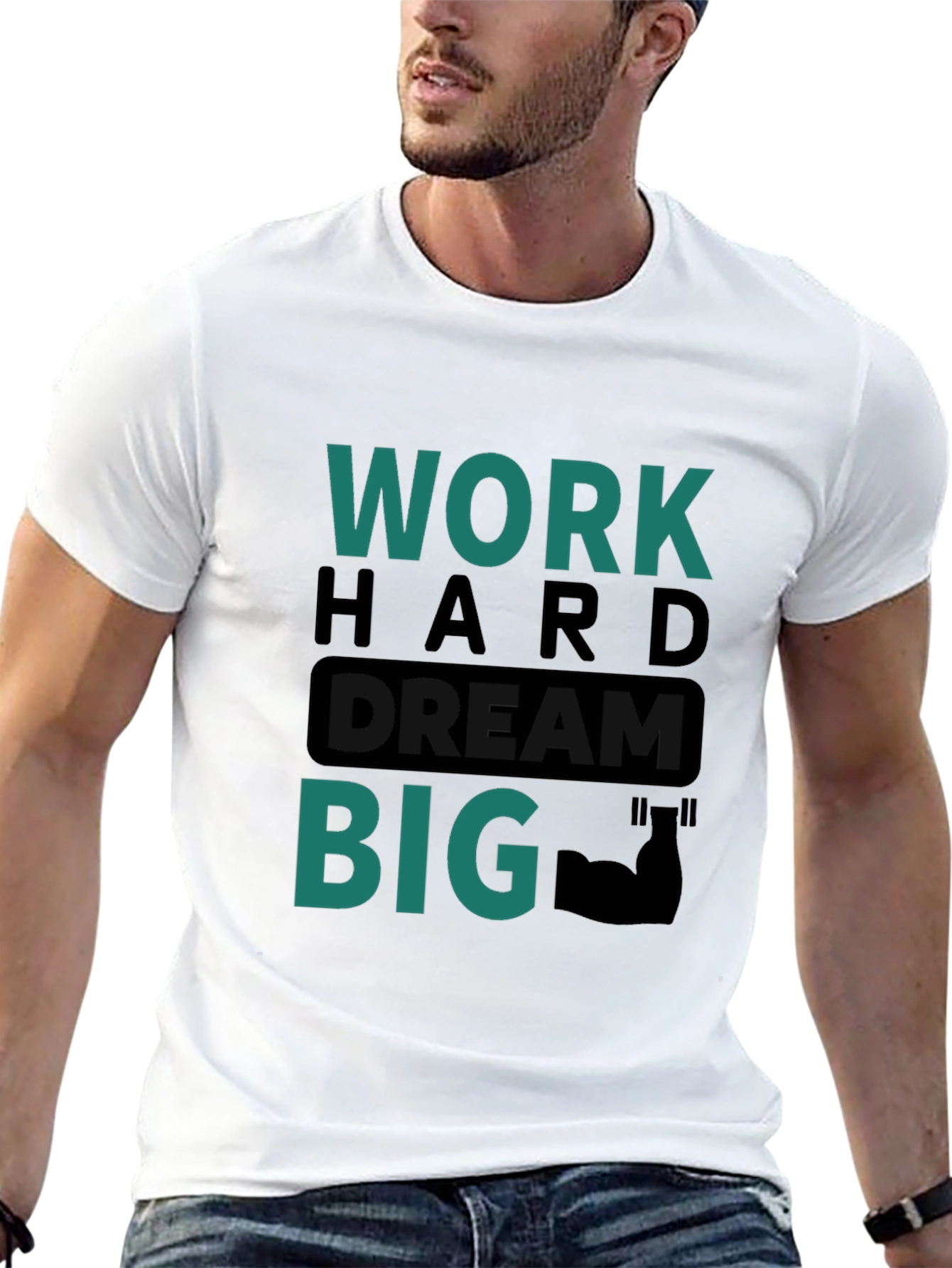 Work Hard Dream Big Graphic Tee - Black
