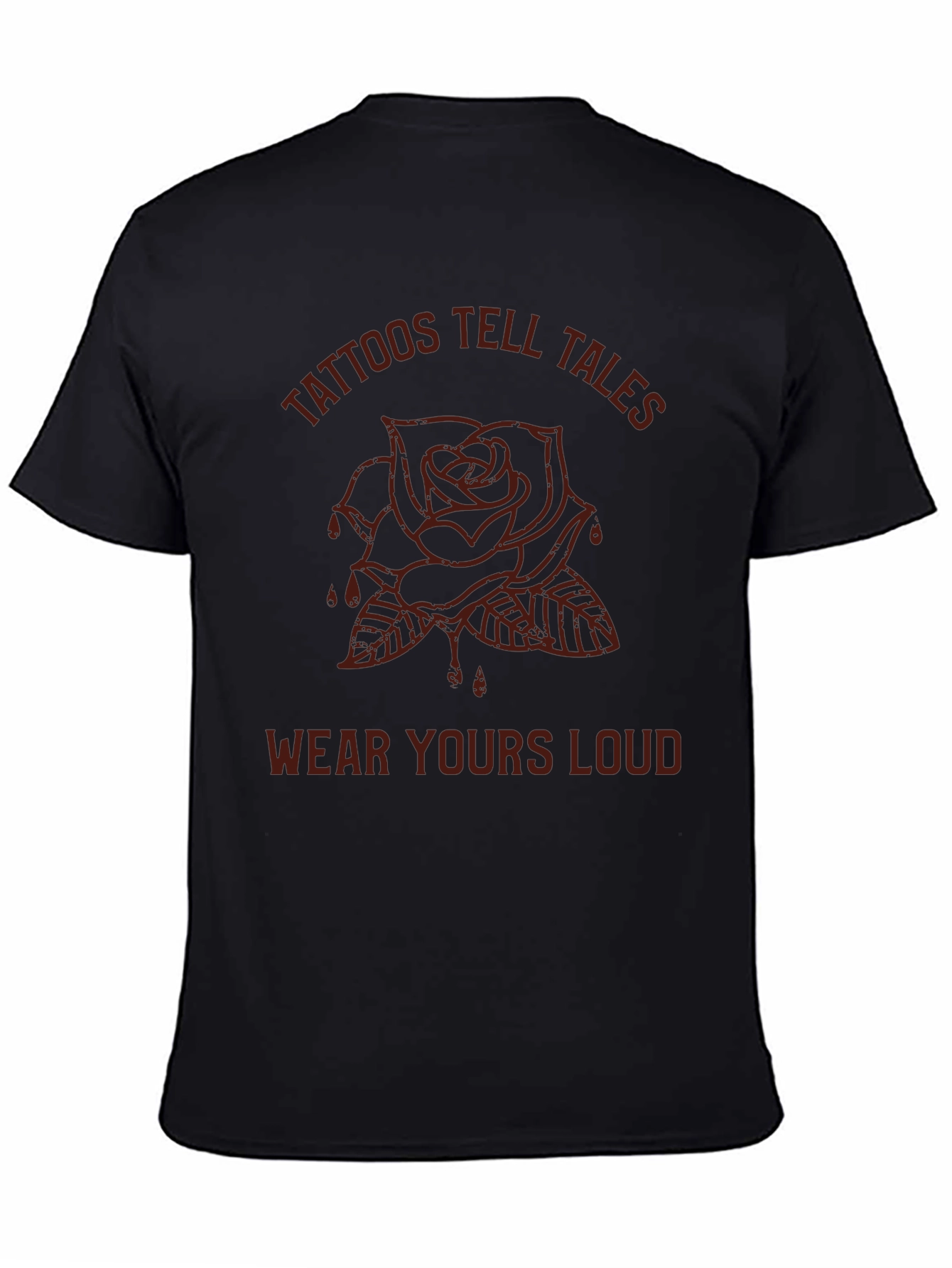 Tattoos Tell Tales Graphic Tee - Black Rose T-Shirt