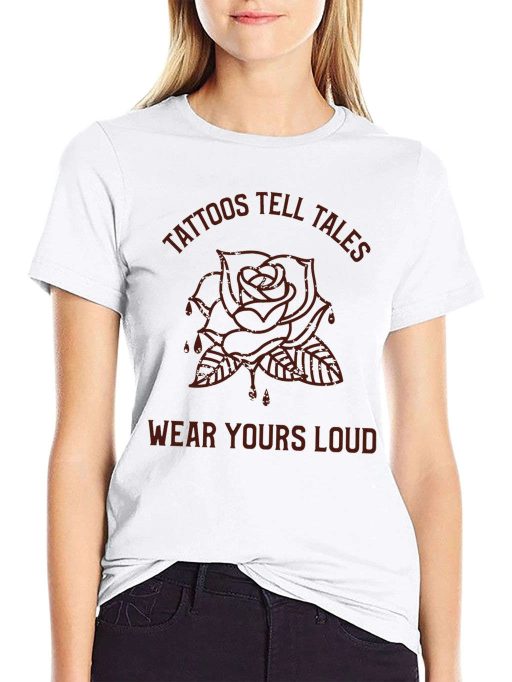 Tattoos Tell Tales Graphic Tee - Black Rose T-Shirt