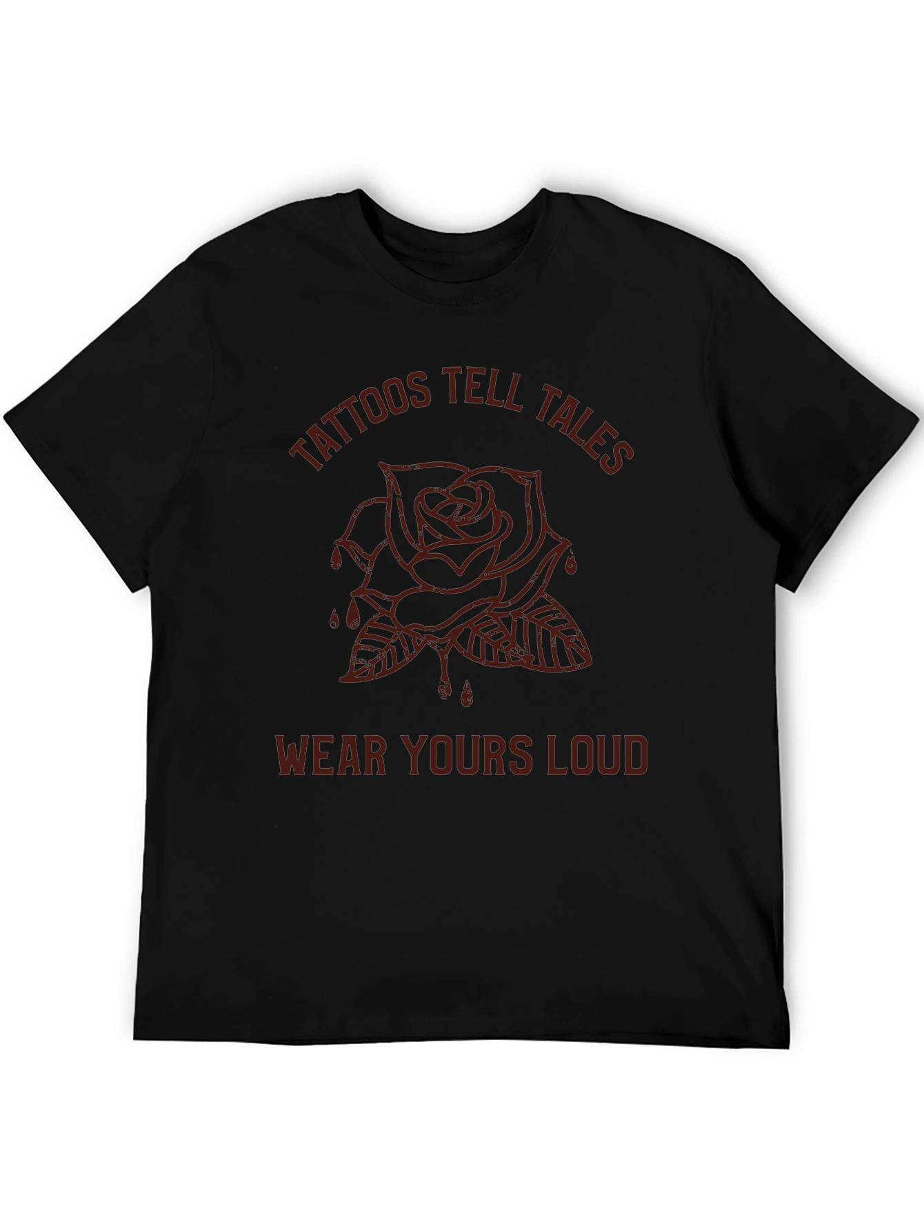 Tattoos Tell Tales Graphic Tee - Black Rose T-Shirt