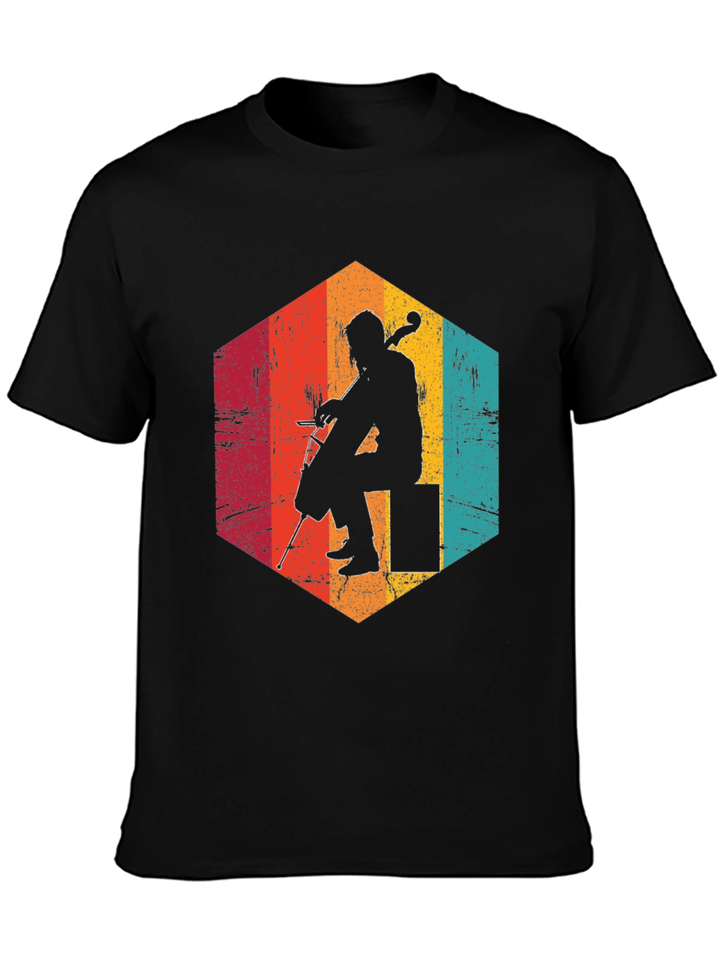 Retro Cello Player Graphic Tee