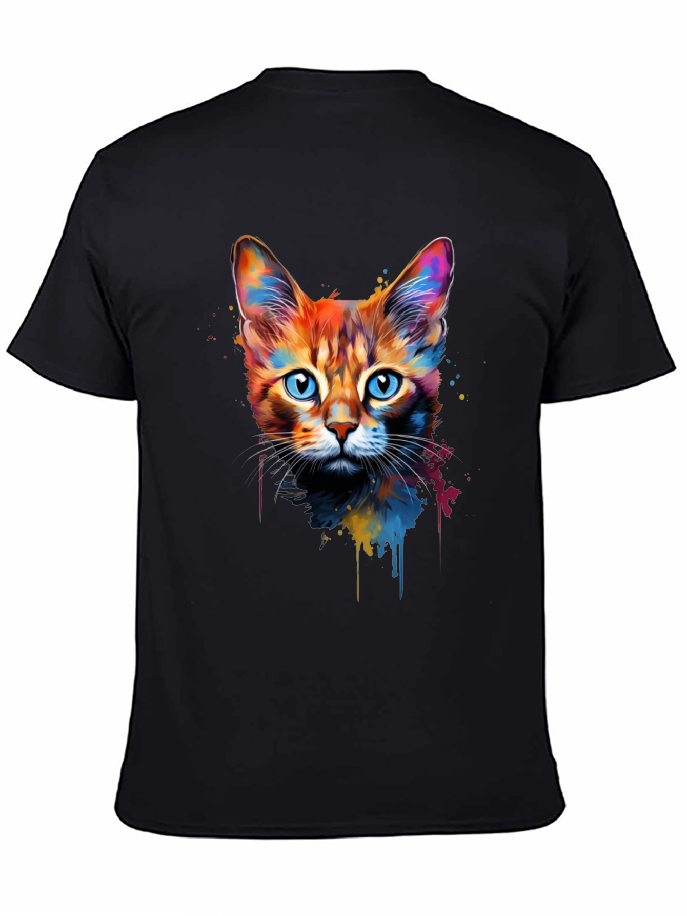 Colorful Cat T-Shirt - Artistic Design