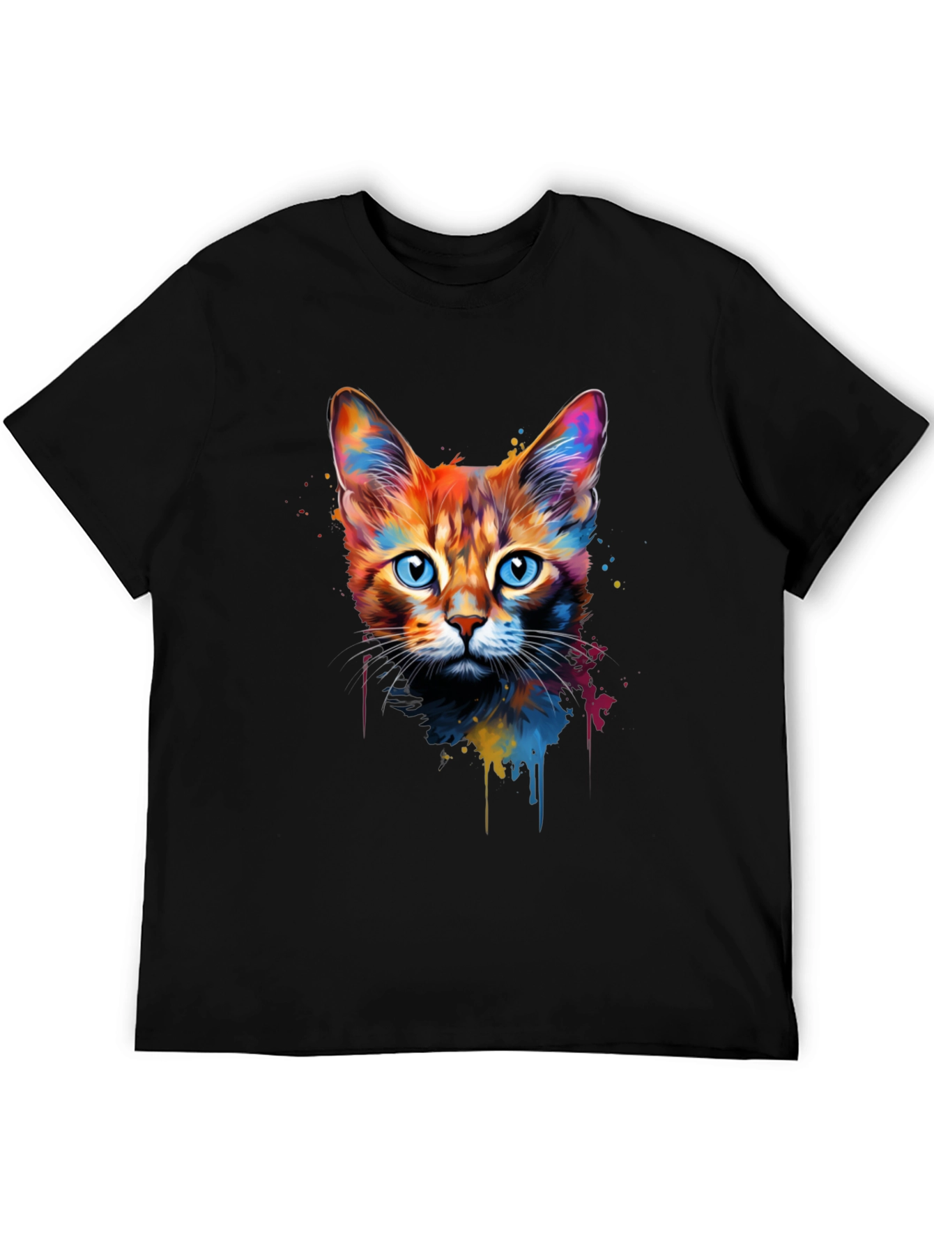 Colorful Cat T-Shirt - Artistic Design