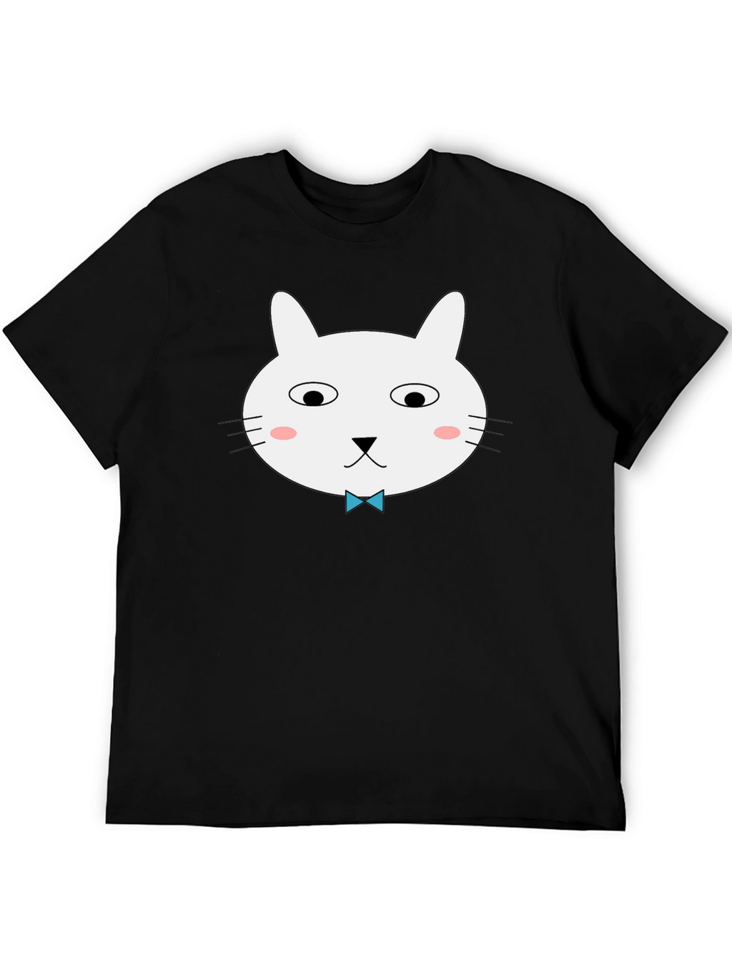 Funny Cat Graphic Tee - Black Cotton T-Shirt