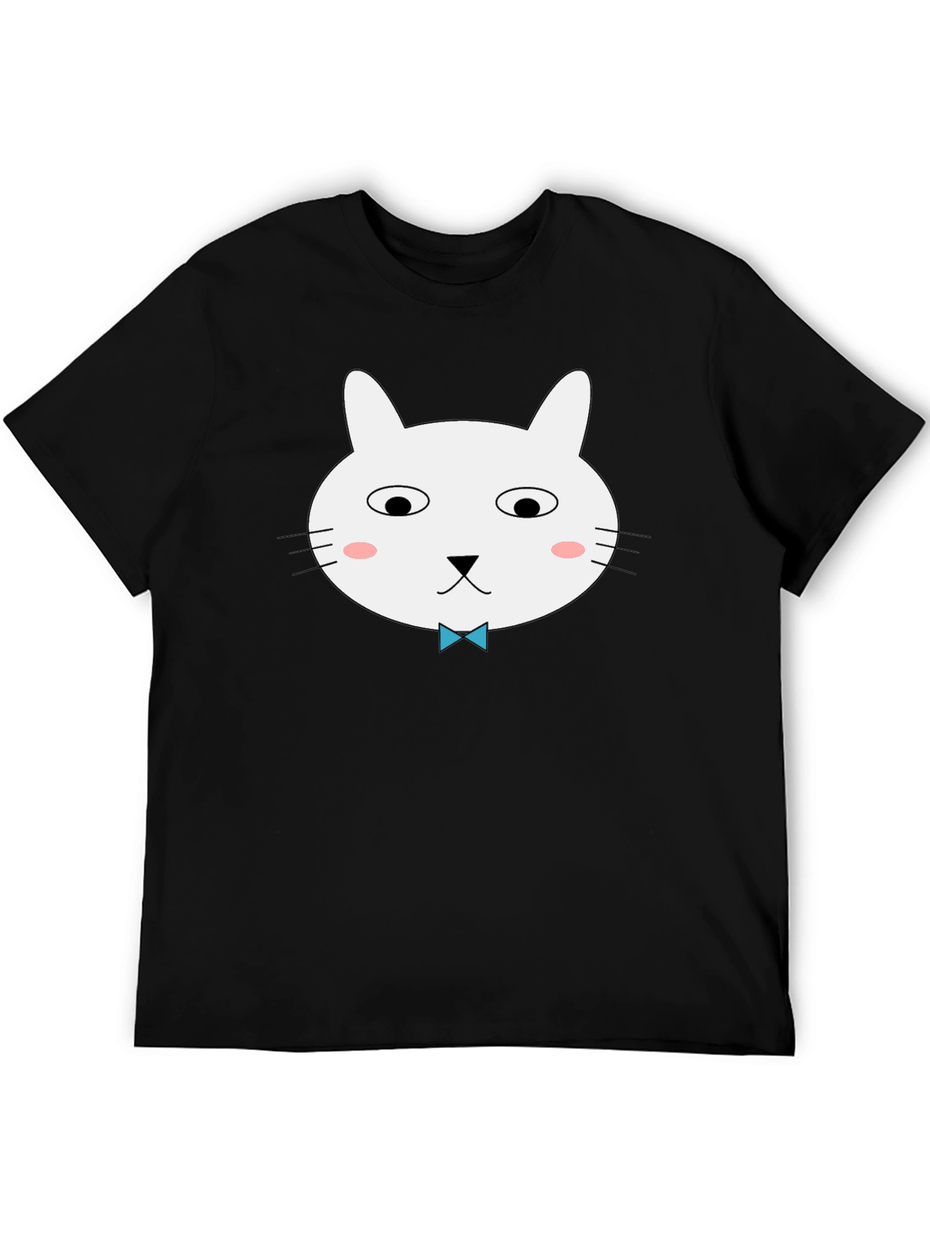 Funny Cat Graphic Tee - Black Cotton T-Shirt
