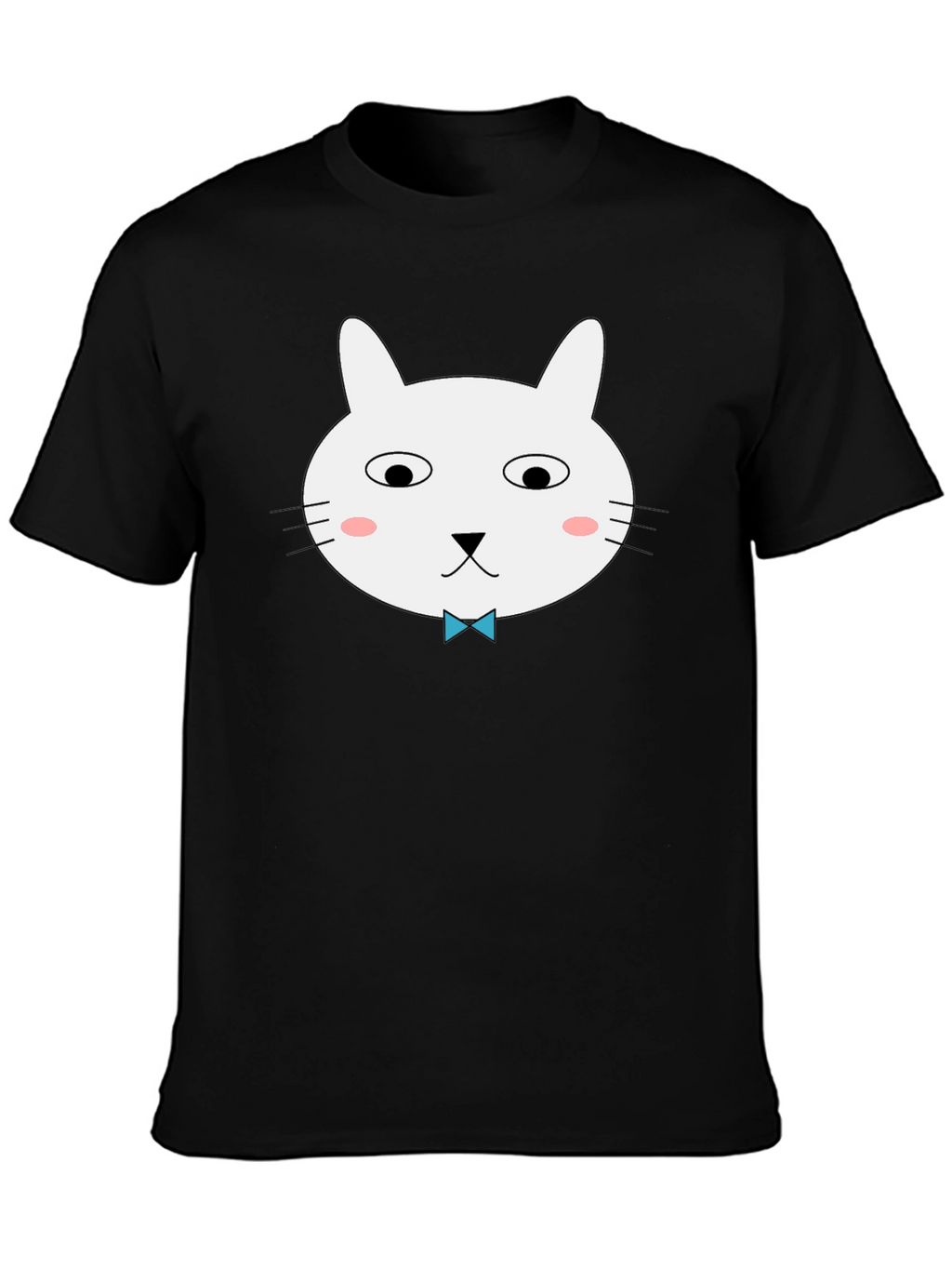Funny Cat Graphic Tee - Black Cotton T-Shirt