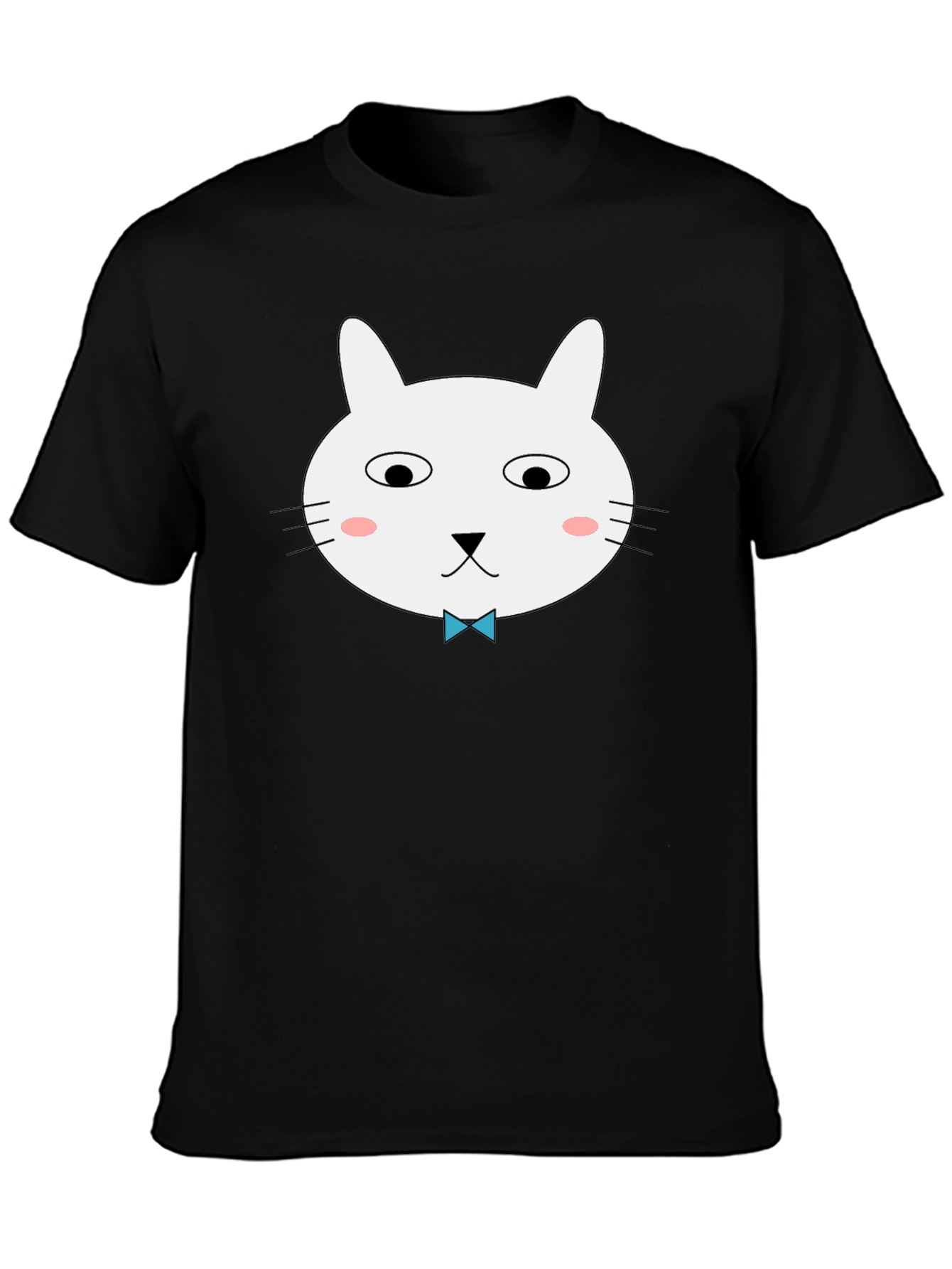 Funny Cat Graphic Tee - Black Cotton T-Shirt