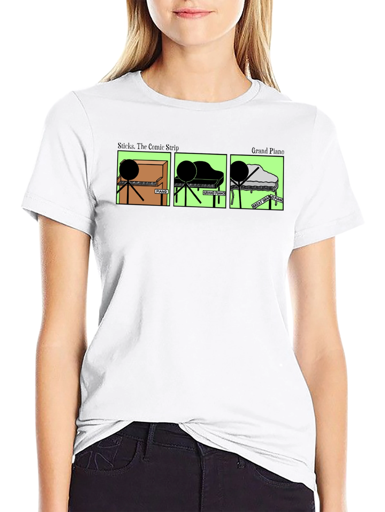 Stick Figure Piano T-Shirt