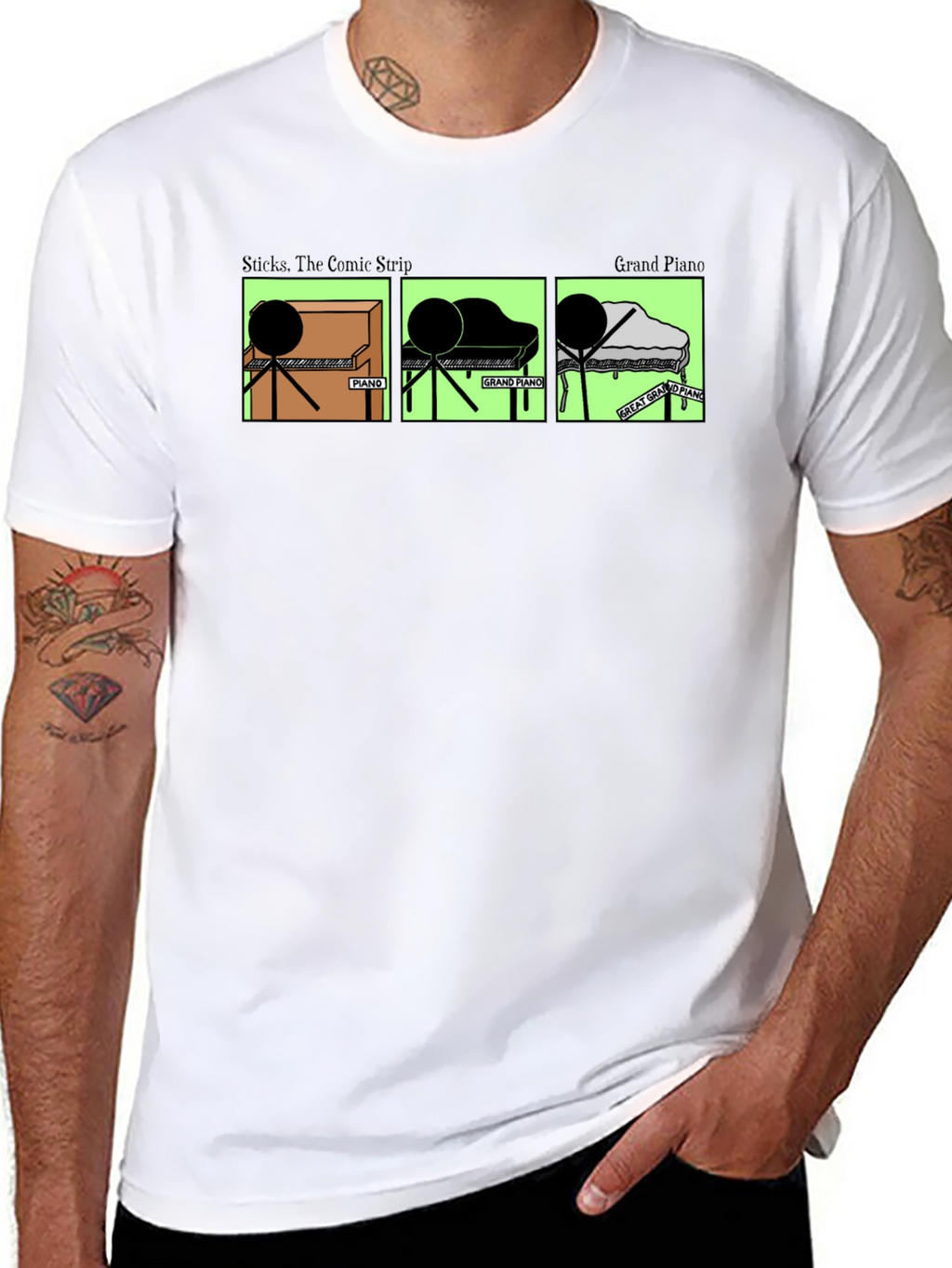 Stick Figure Piano T-Shirt