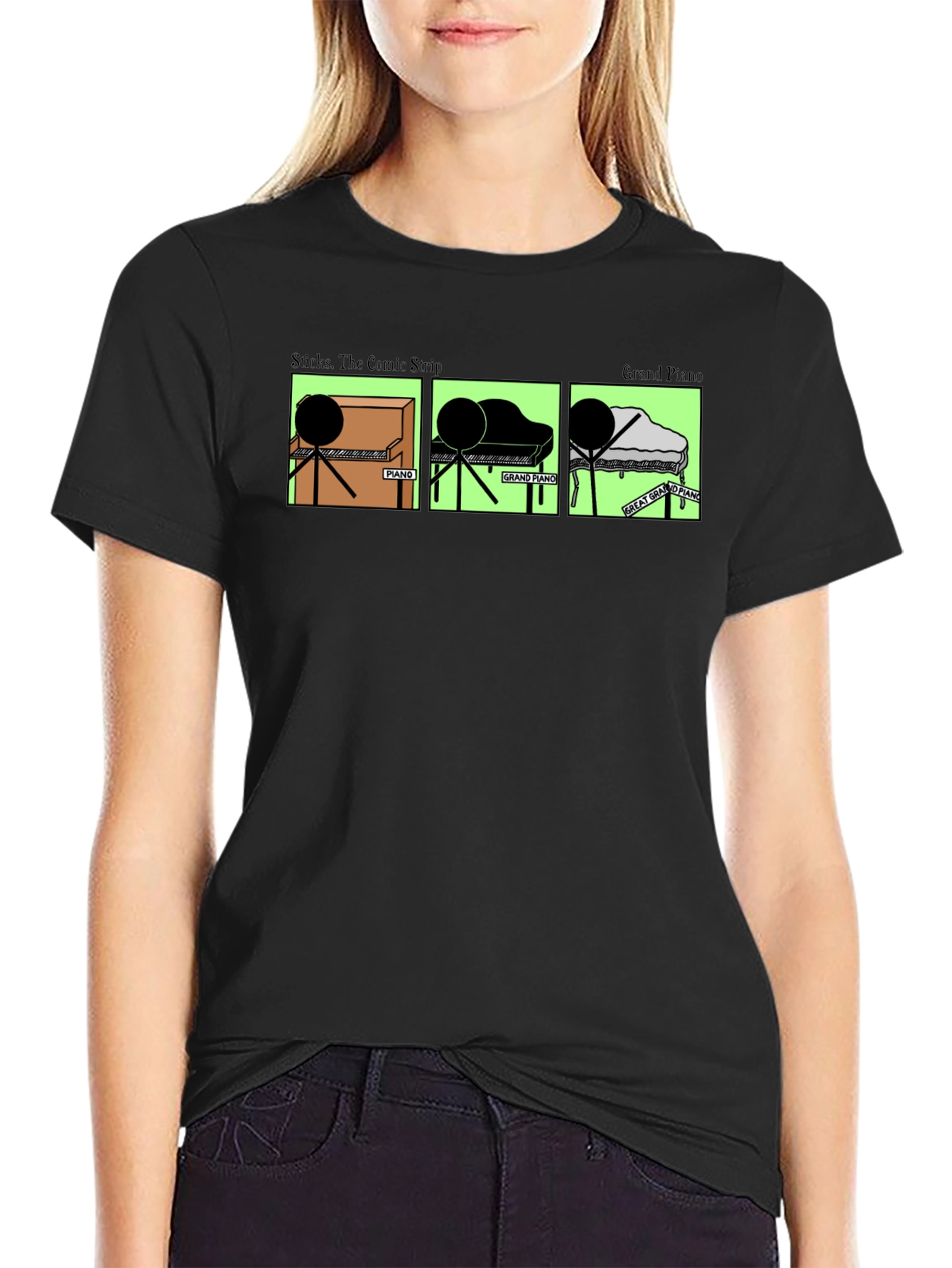 Stick Figure Piano T-Shirt