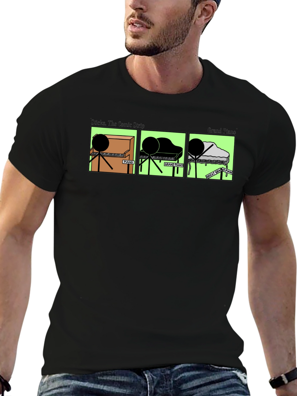 Stick Figure Piano T-Shirt
