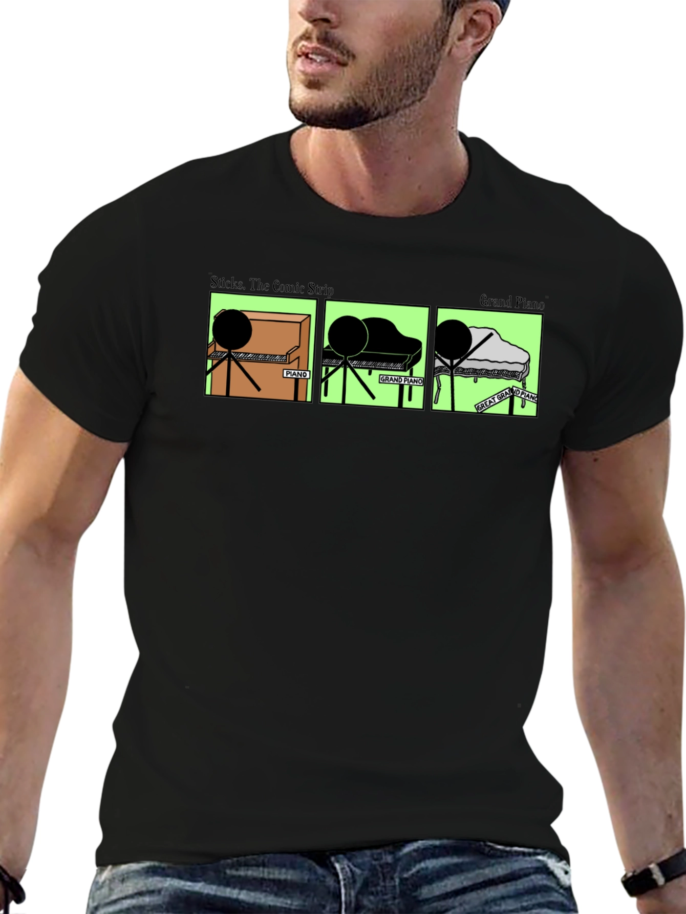 Stick Figure Piano T-Shirt