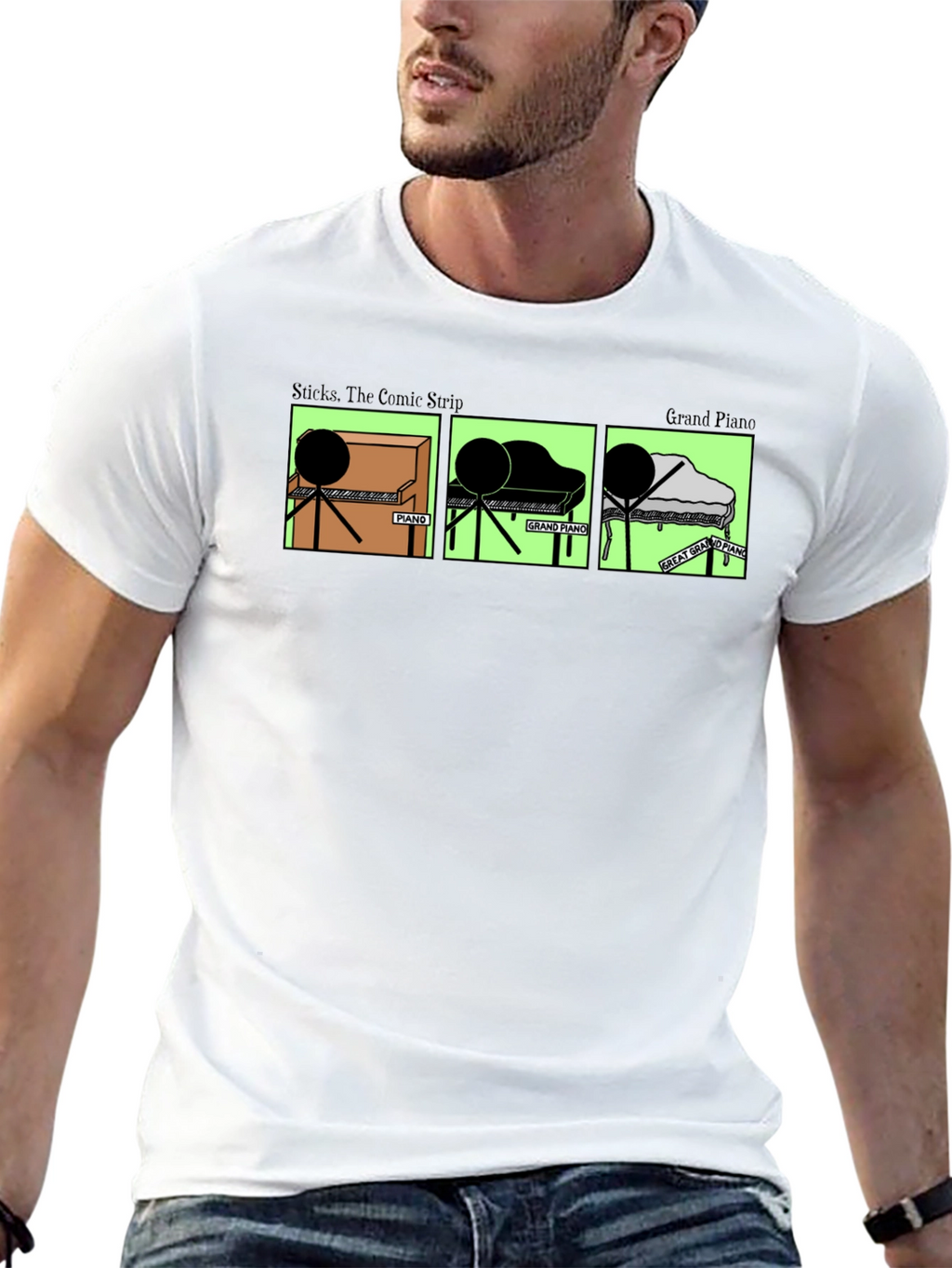 Stick Figure Piano T-Shirt
