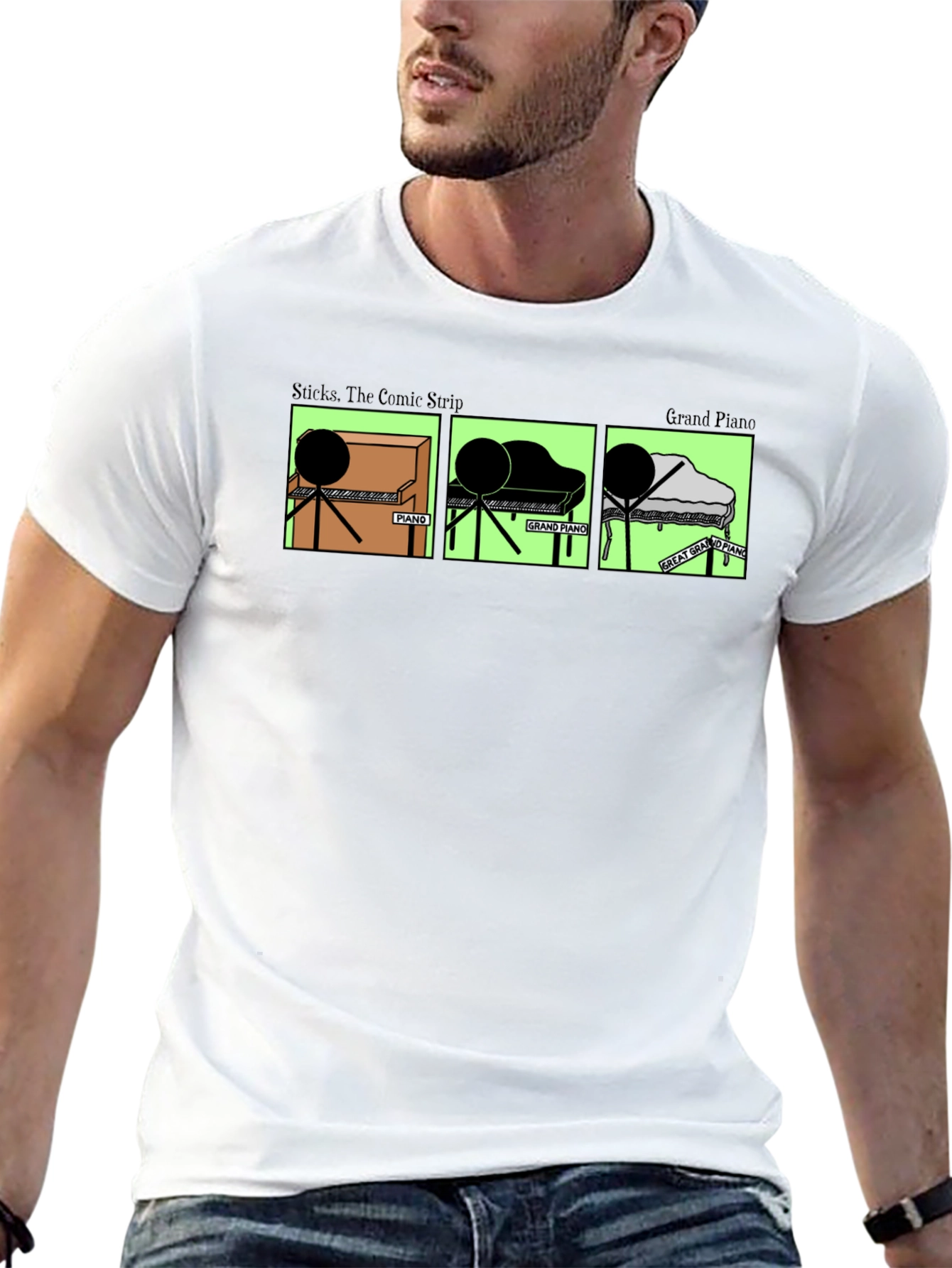 Stick Figure Piano T-Shirt