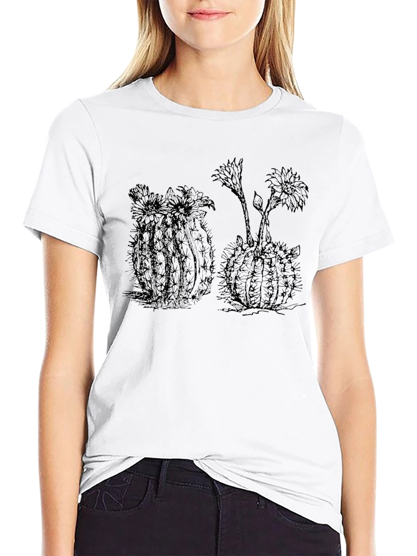 Cactus Graphic Tee - Stylish Black T-Shirt
