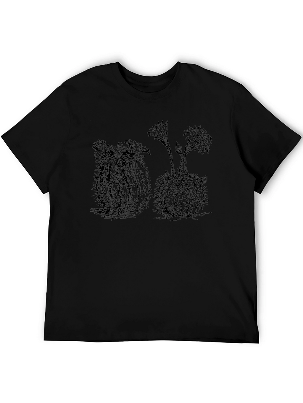 Cactus Graphic Tee - Stylish Black T-Shirt