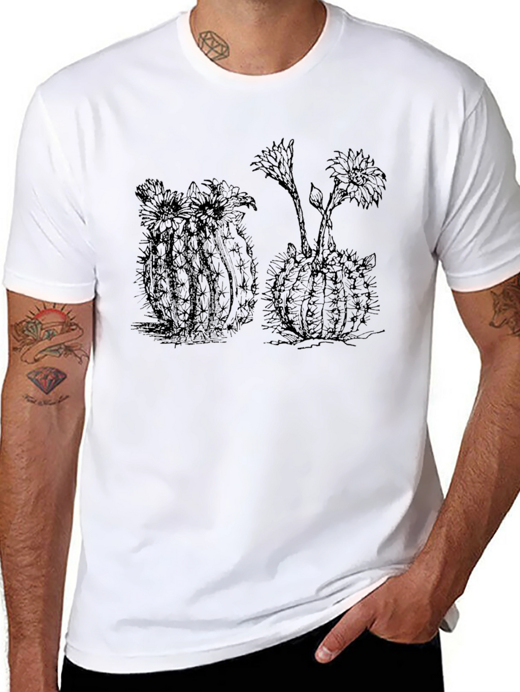 Cactus Graphic Tee - Stylish Black T-Shirt