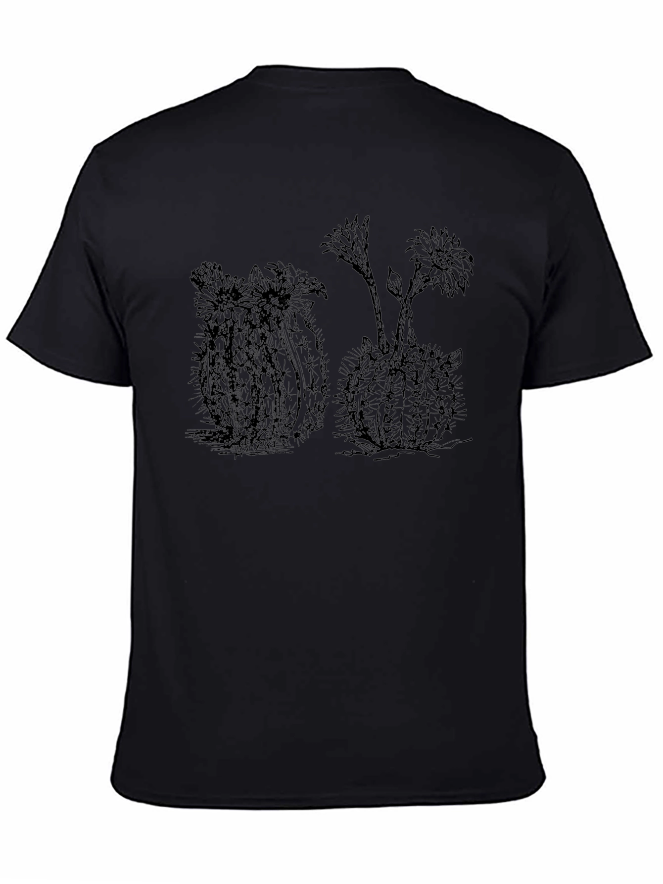 Cactus Graphic Tee - Stylish Black T-Shirt